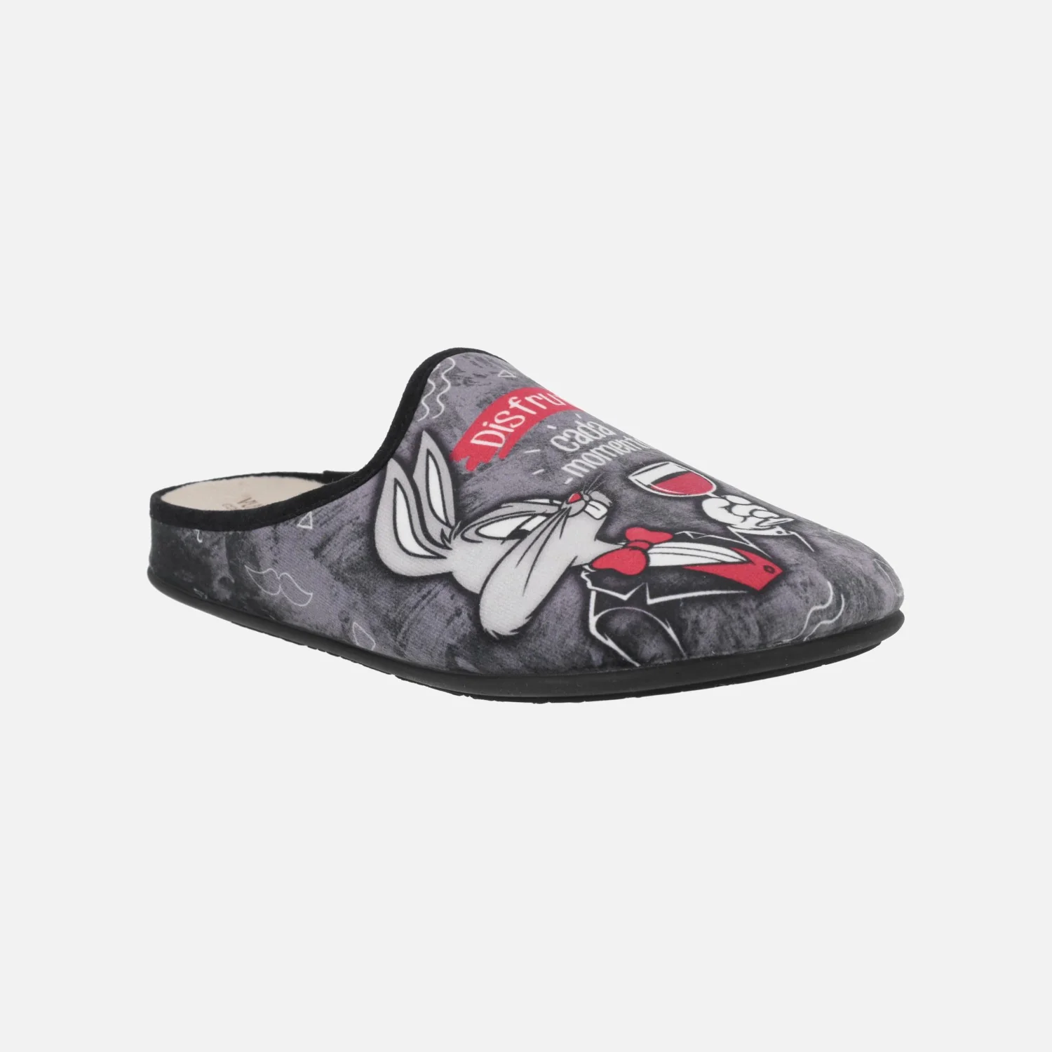 Zapatillas de casa descalzas para hombre Bugs Bunny frase - Image 4