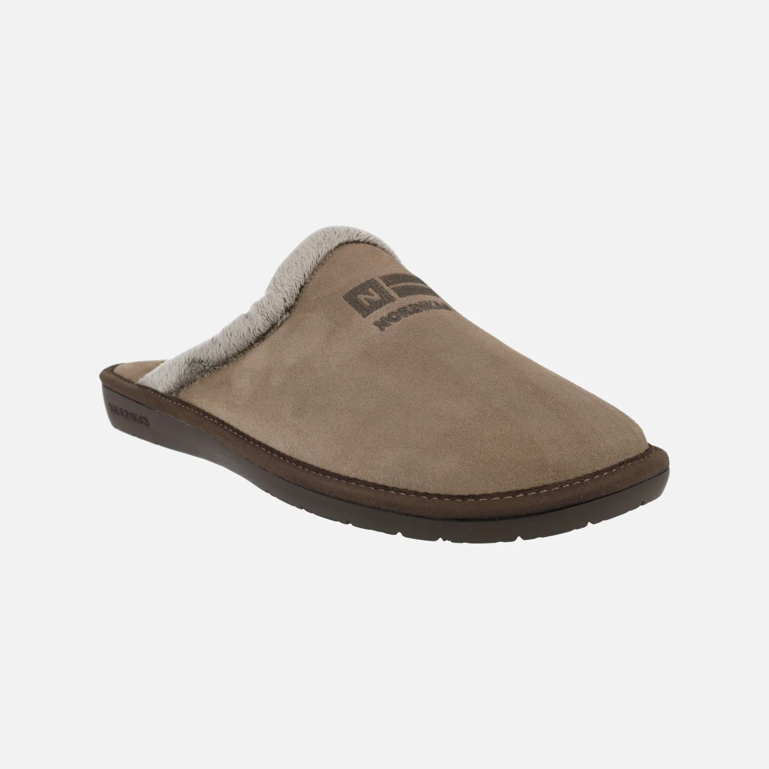 Zapatillas de casa descalzas para hombre en serraje taupe - Image 2