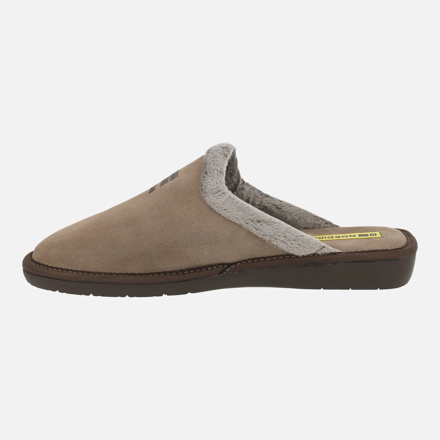 Zapatillas de casa descalzas para hombre en serraje taupe - Image 3