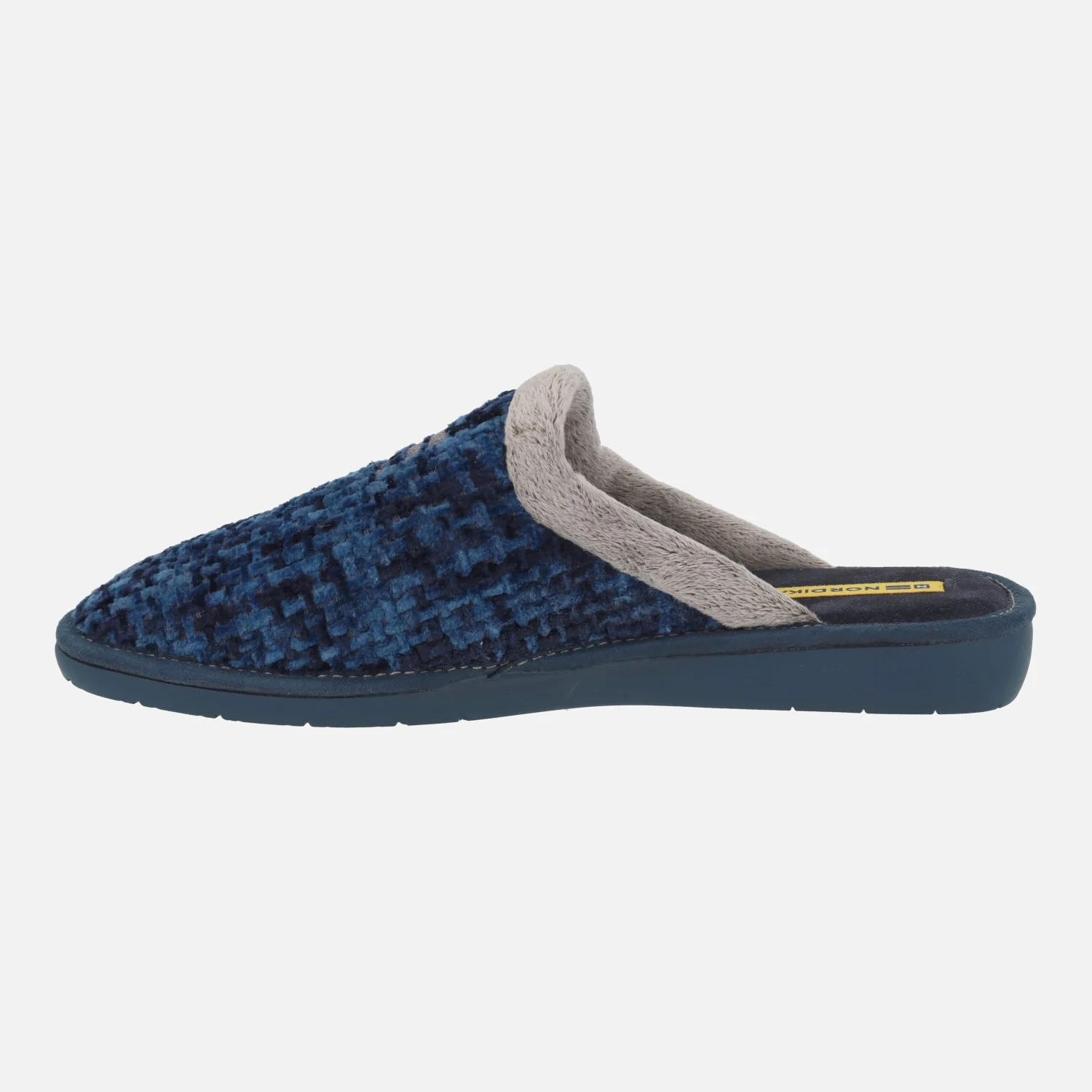 Zapatillas de casa descalzas para hombre en tejido Quebec marino - Image 3