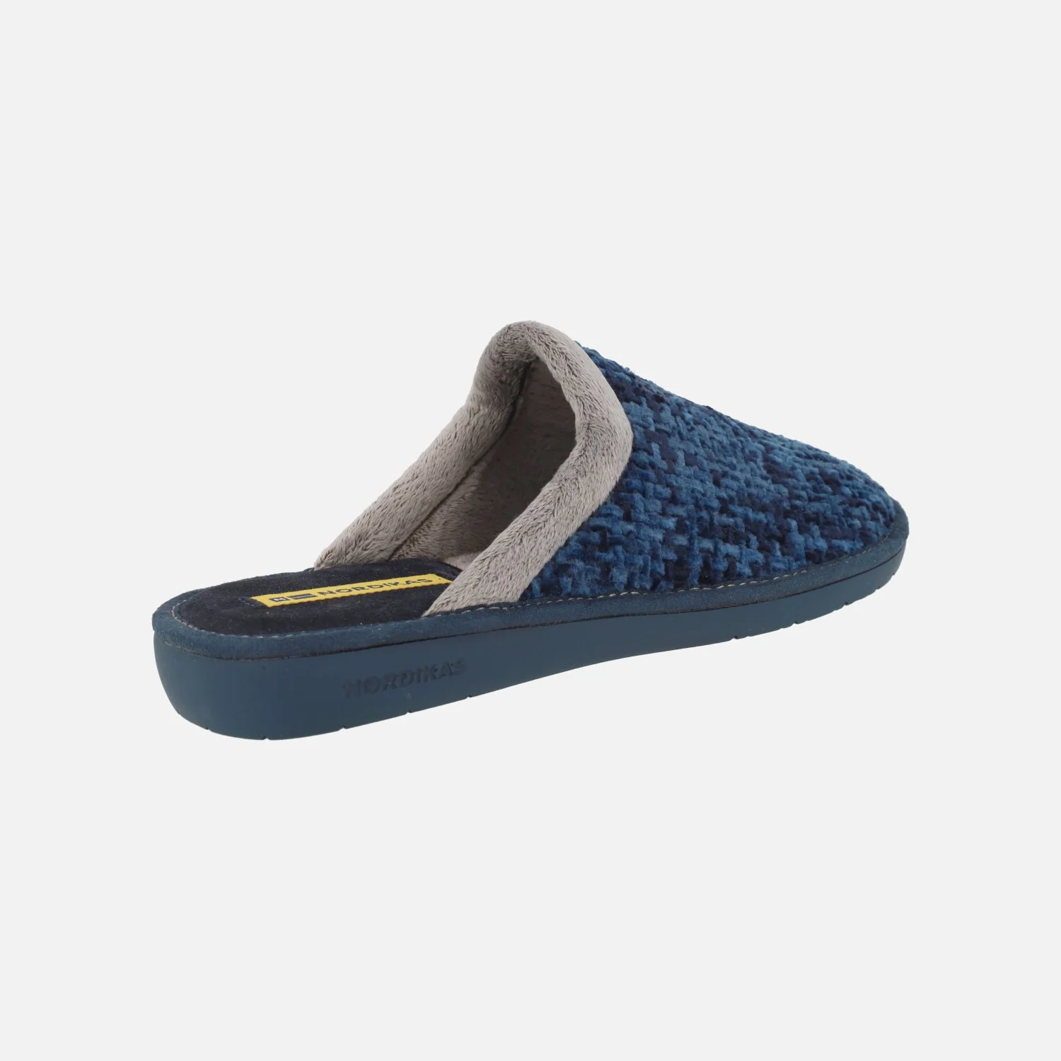 Zapatillas de casa descalzas para hombre en tejido Quebec marino - Image 4