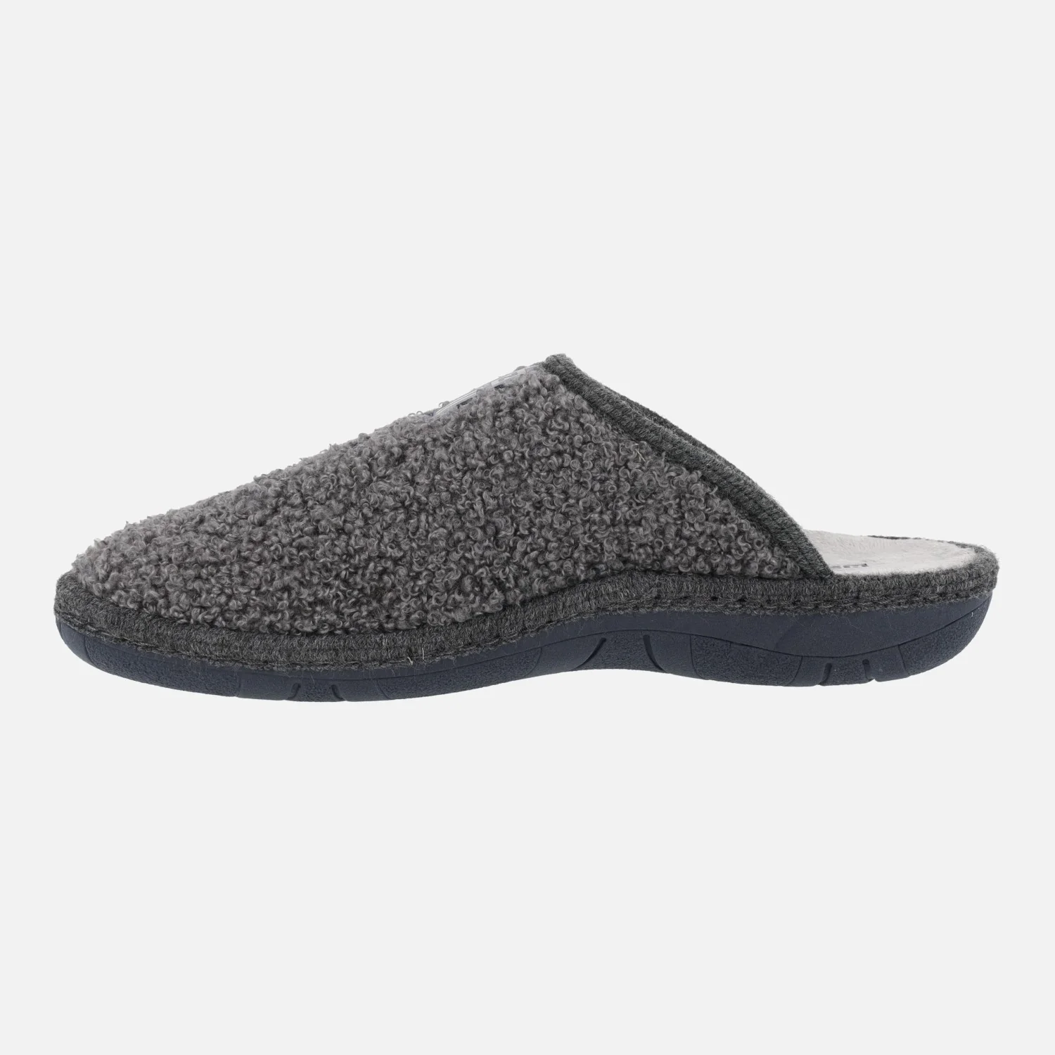 Zapatillas de casa para hombre en tejido Teddy gris - Image 3