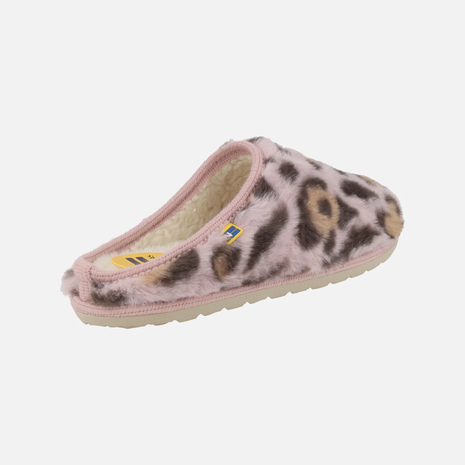 Zapatillas de casa para mujer en pelo leopardo rosa - Image 4