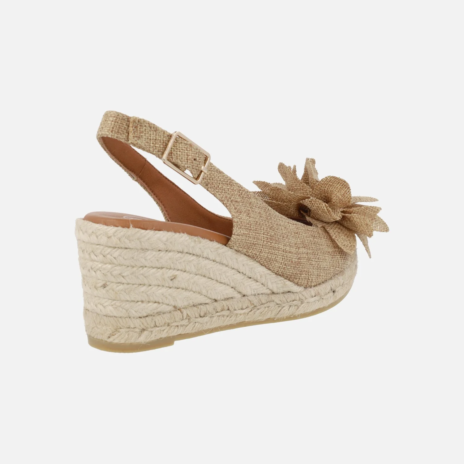 Zapatillas de esparto abiertas de puntera con adorno de flor - Image 4