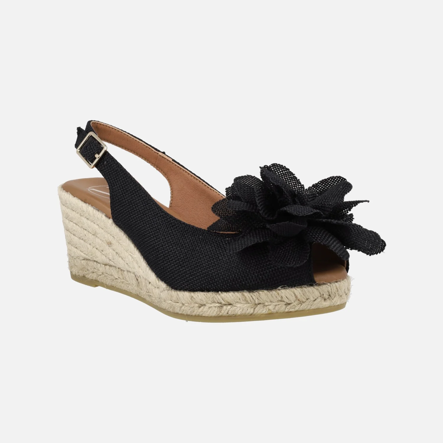Zapatillas de esparto abiertas de puntera con adorno de flor - Image 7
