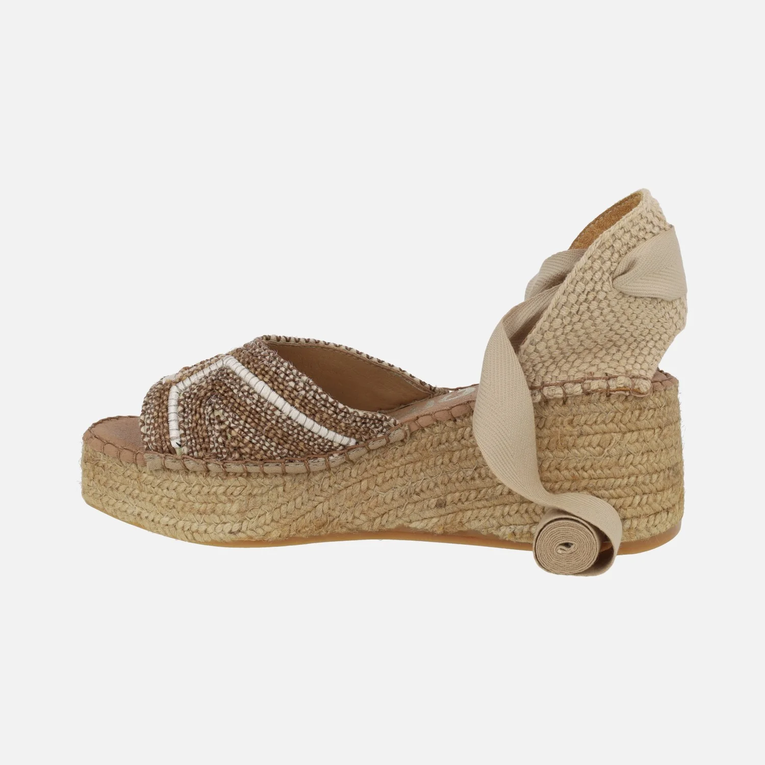 Zapatillas de esparto abiertas de puntera con cintas - Image 3