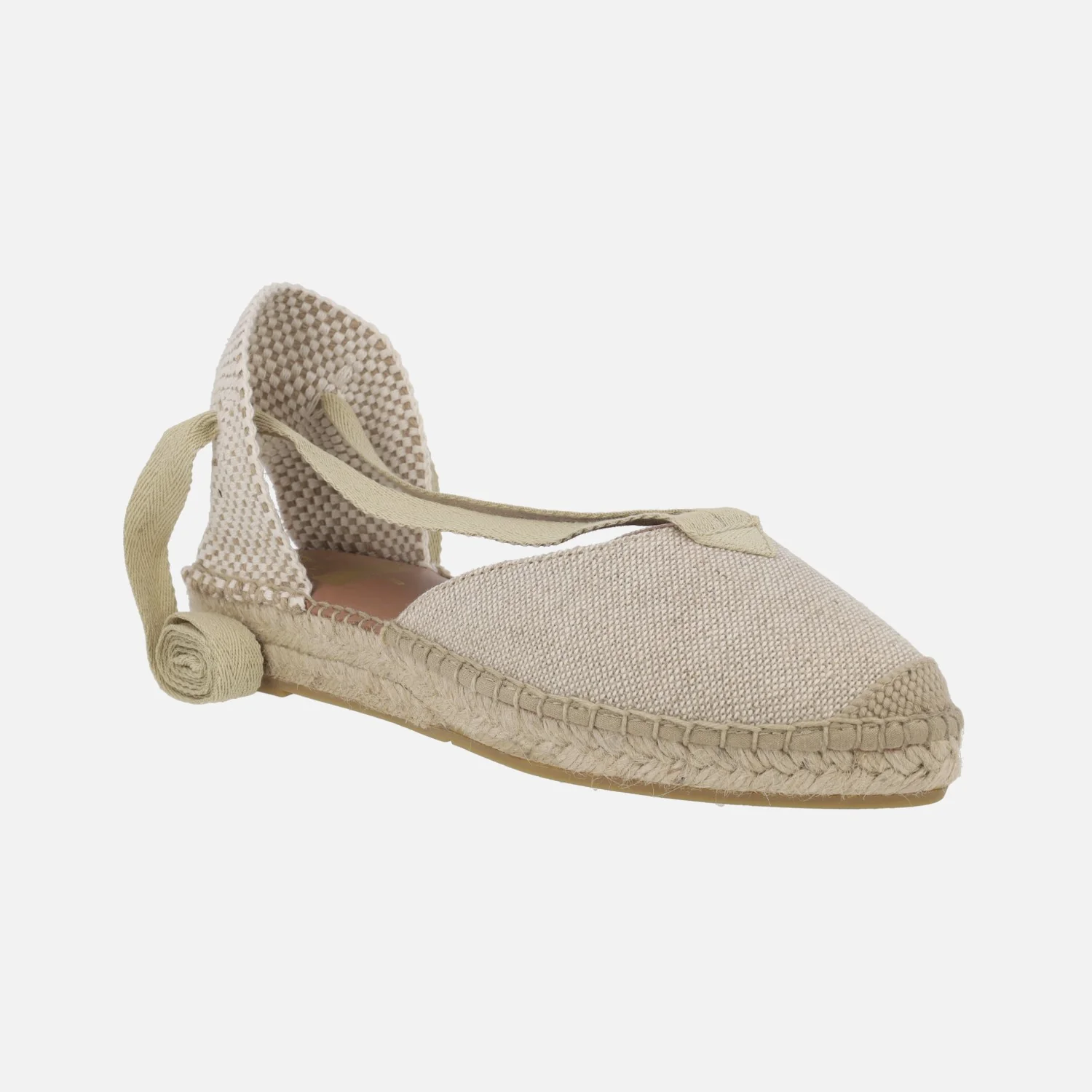 Zapatillas de esparto bajas con cintas para atar - Image 2