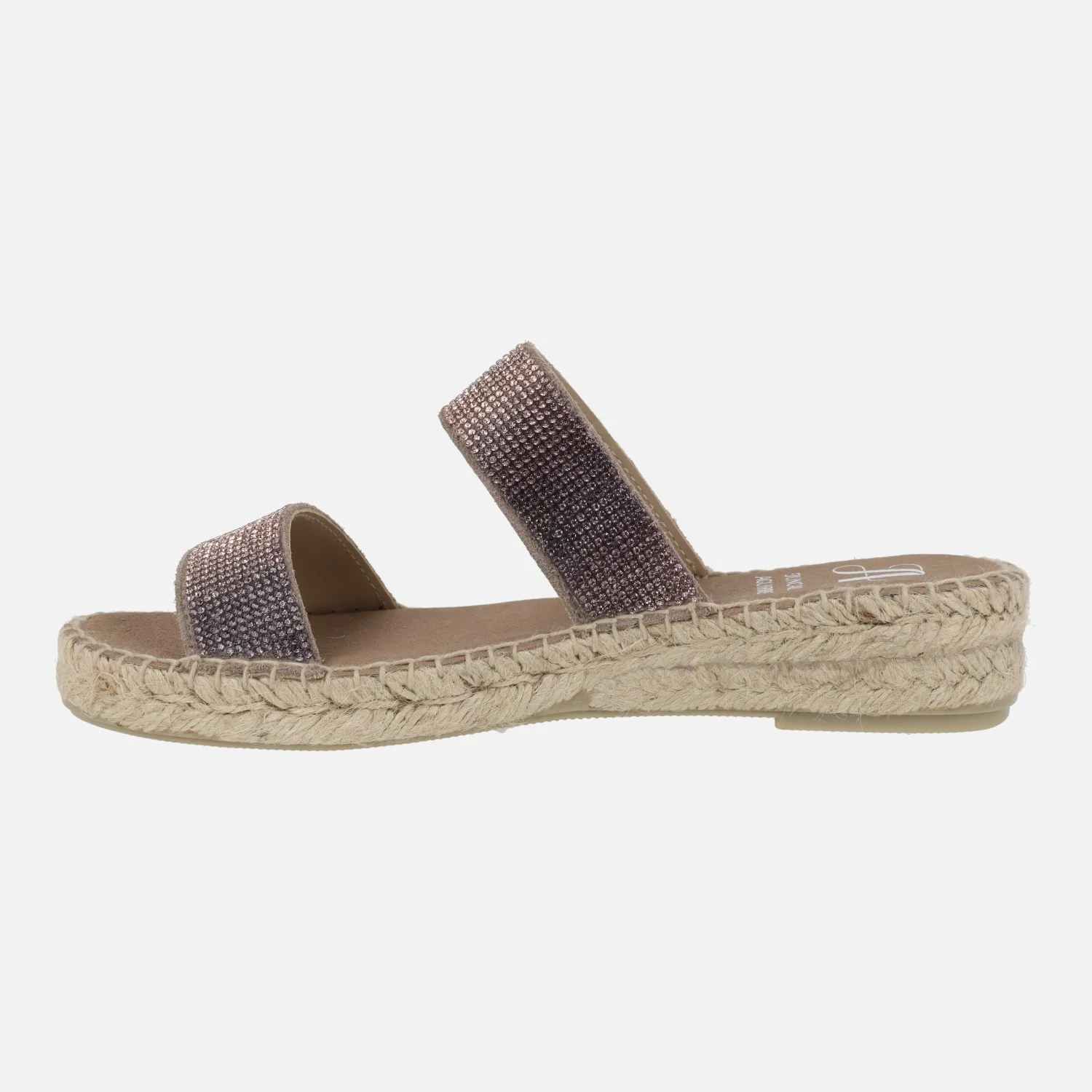 Zapatillas de esparto con dos tiras en fantasia rosa - Image 3