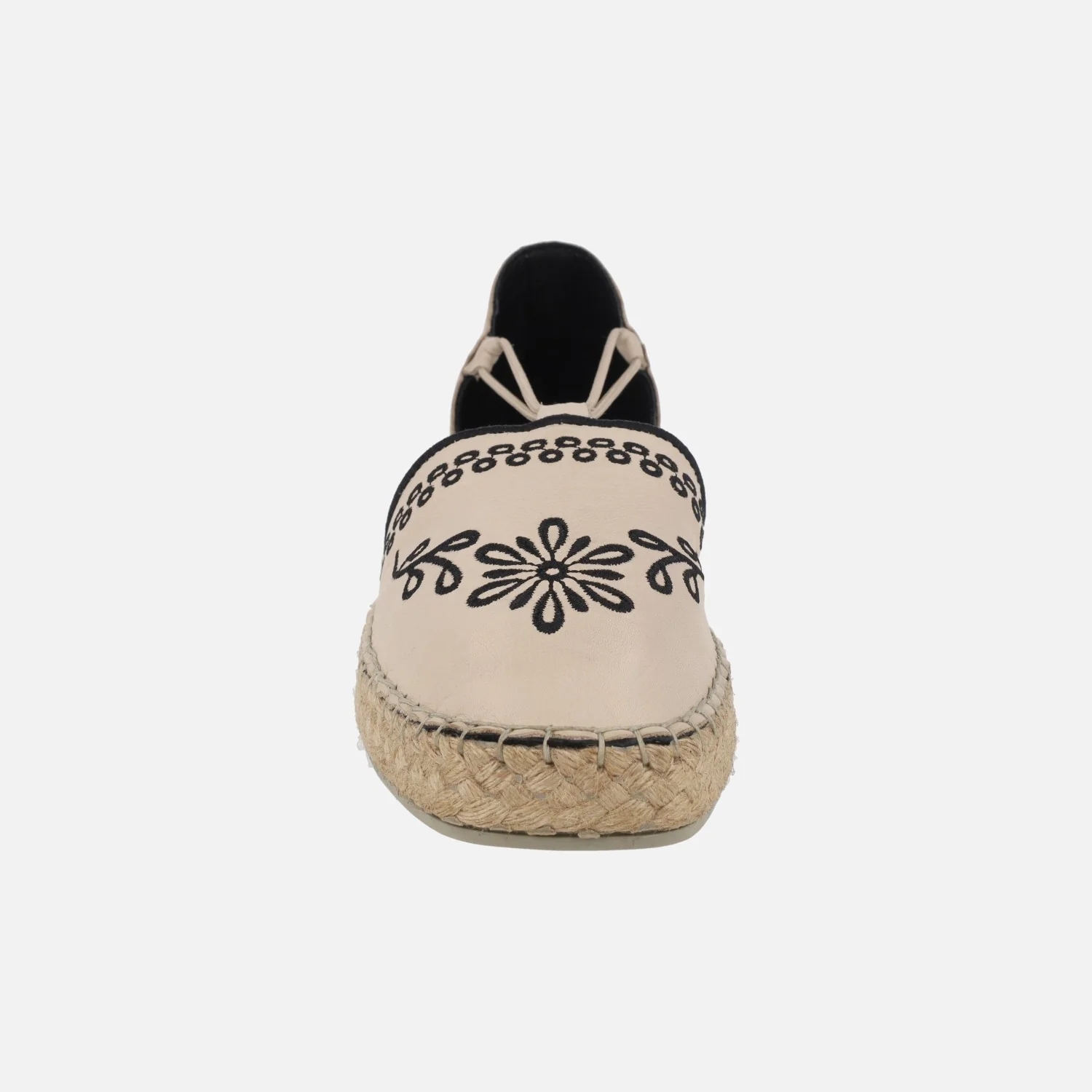 Zapatillas de esparto de color beige con bordados en negro - Image 5