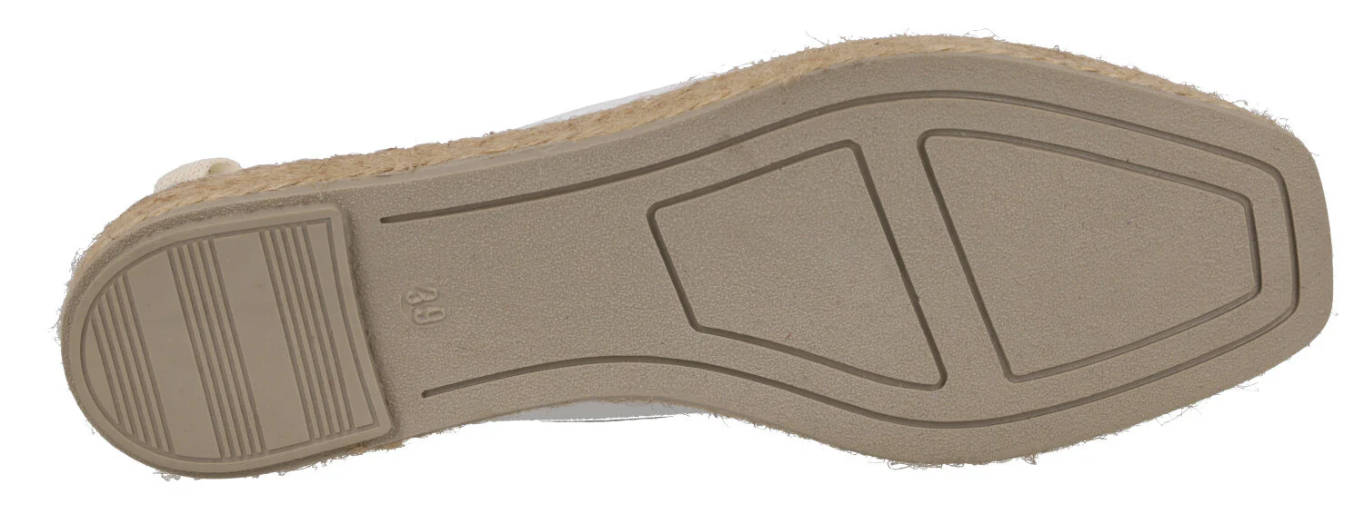 Zapatillas de esparto en combinado bicolor blanco y camel con cintas - Image 5