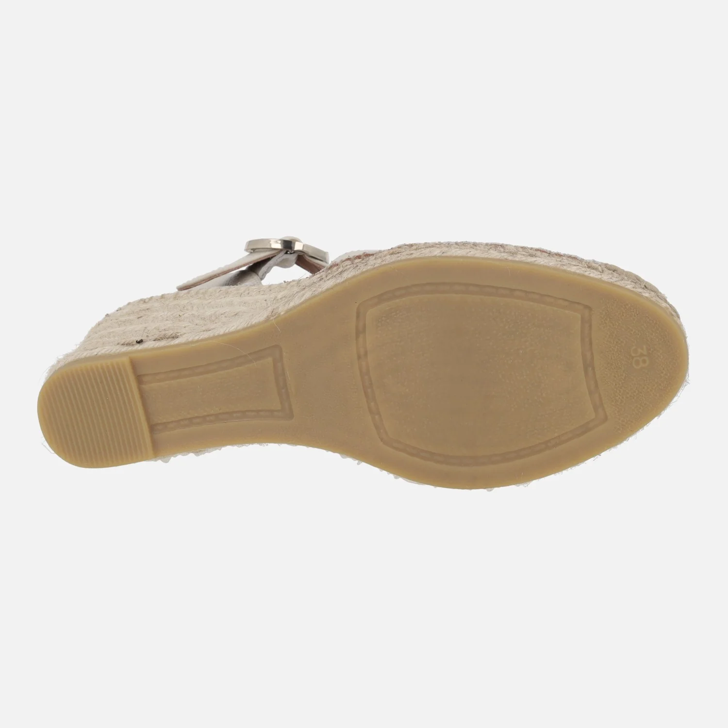 Zapatillas de esparto en piel blanco roto con hebilla circular - Image 6