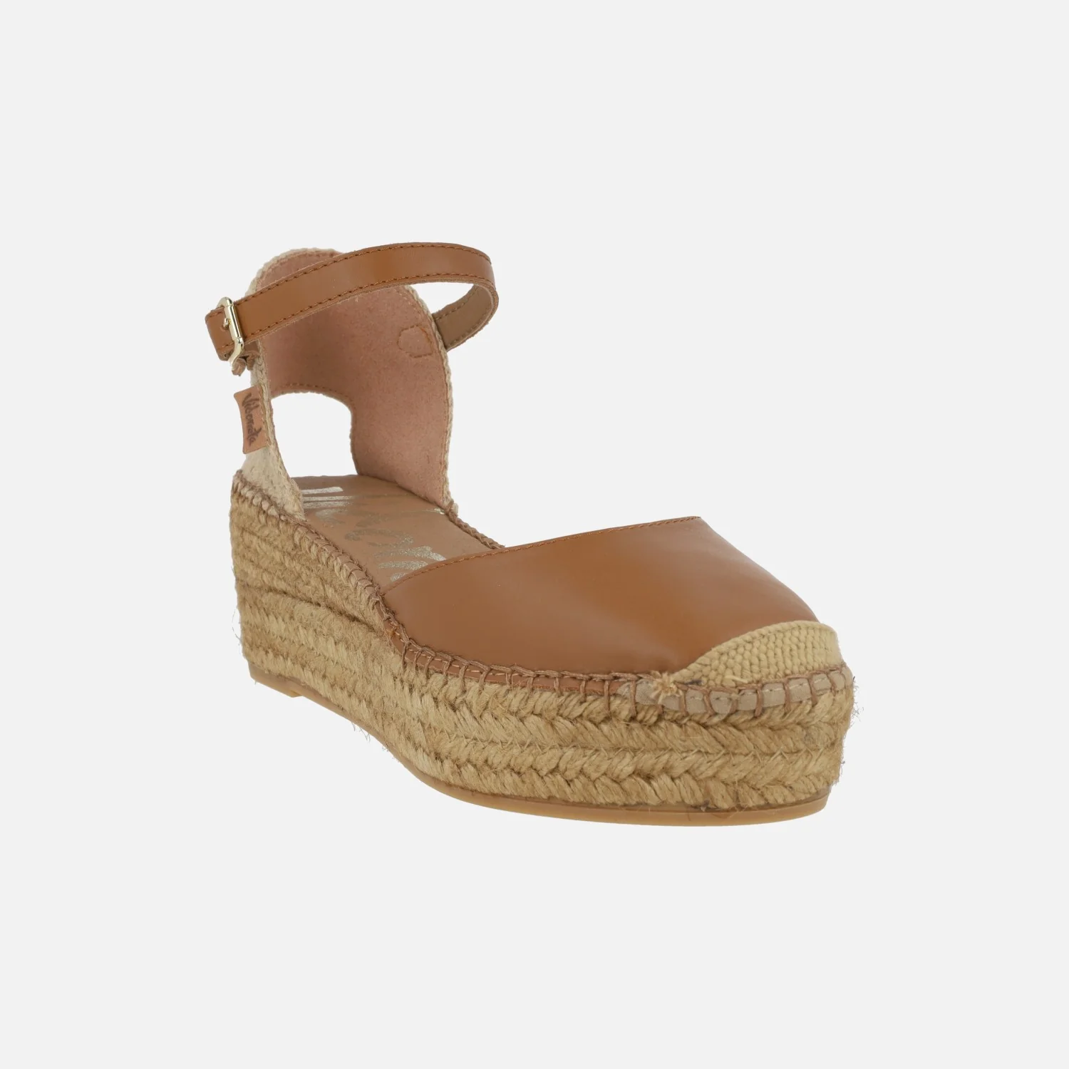 Zapatillas de esparto en piel con pulsera y plataforma - Image 9