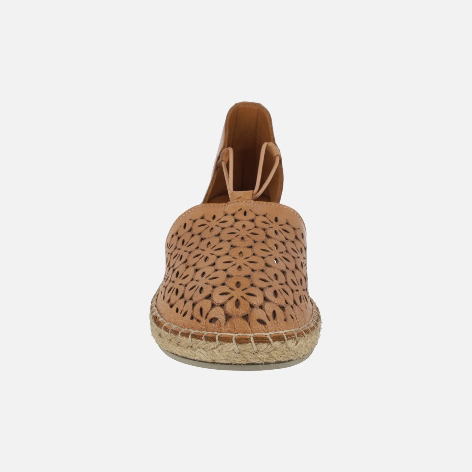 Zapatillas de esparto en piel con troquelado de flores - Image 11