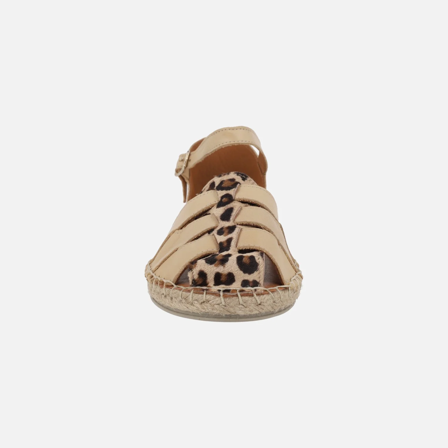 Zapatillas de esparto en piel estilo cangrejeras con detalles en leopardo - Image 11