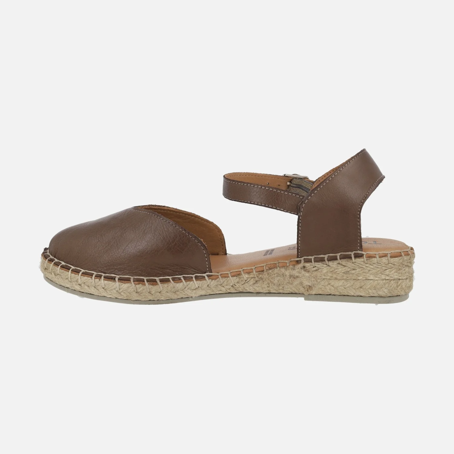 Zapatillas de esparto en piel marrón con pulsera al tobillo - Image 3
