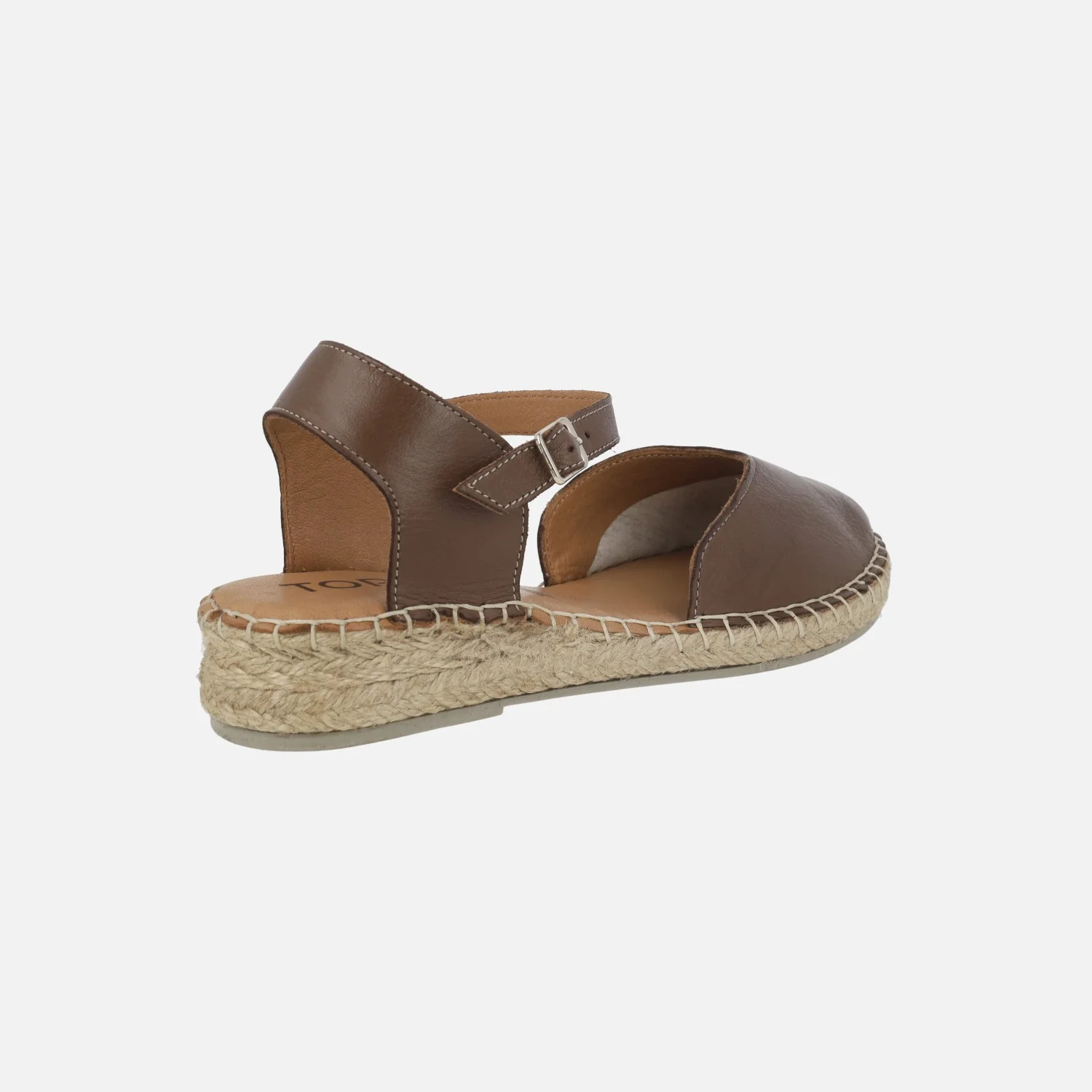 Zapatillas de esparto en piel marrón con pulsera al tobillo - Image 4