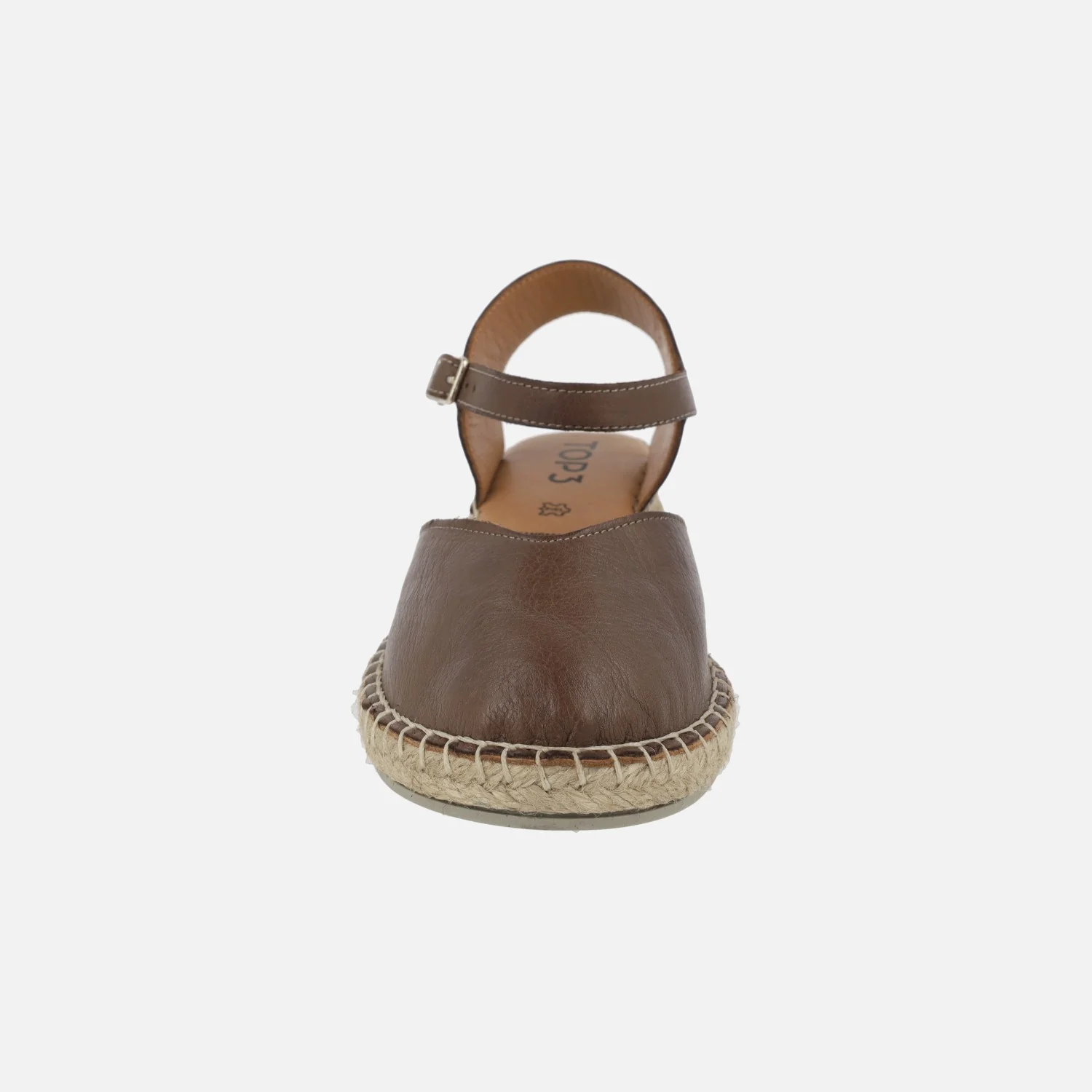 Zapatillas de esparto en piel marrón con pulsera al tobillo - Image 5
