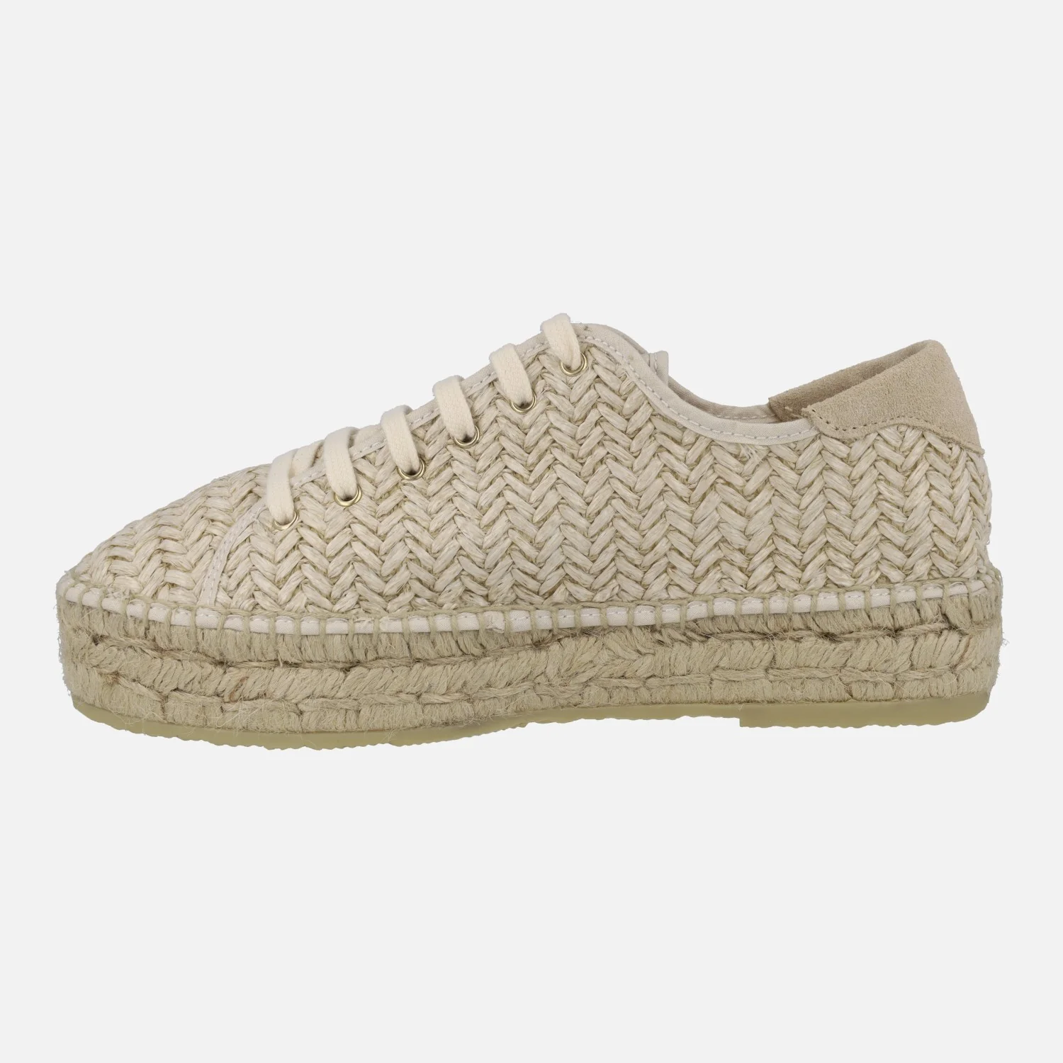 Zapatillas de esparto en rafia beige con cordones - Image 3