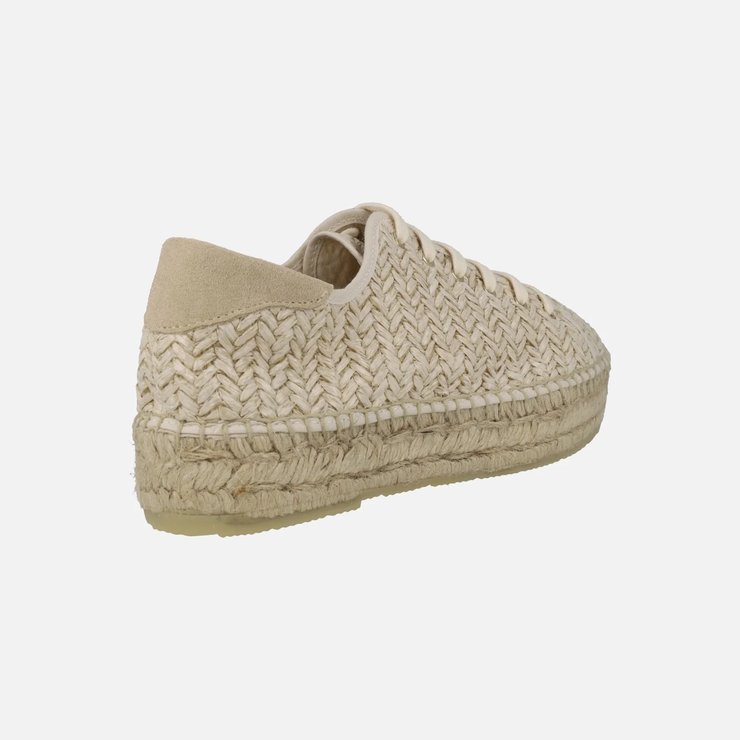Zapatillas de esparto en rafia beige con cordones - Image 4