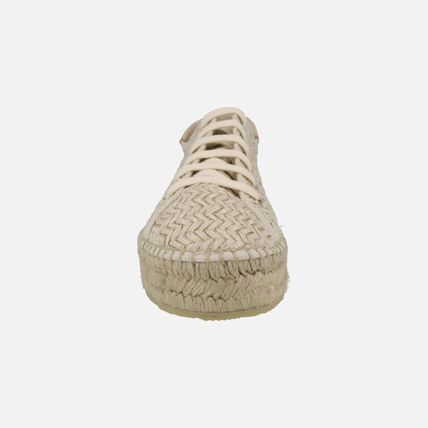 Zapatillas de esparto en rafia beige con cordones - Image 5