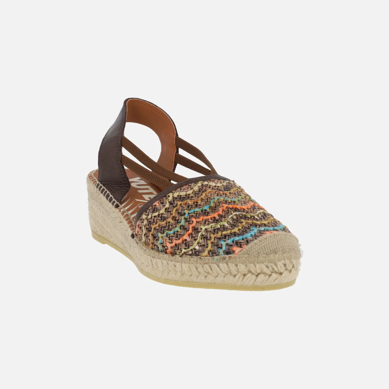 Zapatillas de esparto en rafia trenzada multicolor con elásticos - Image 2