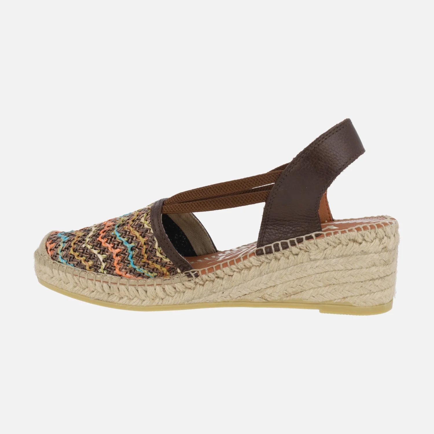 Zapatillas de esparto en rafia trenzada multicolor con elásticos - Image 3