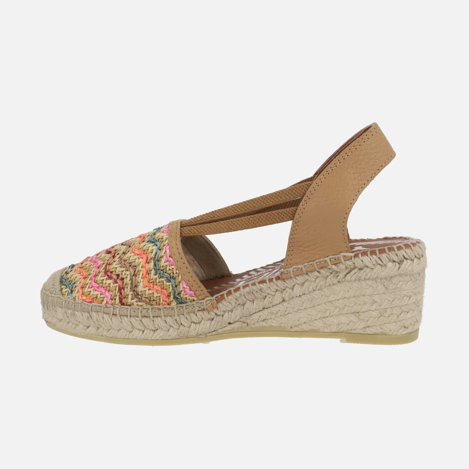 Zapatillas de esparto en rafia trenzada multicolor con elásticos - Image 9