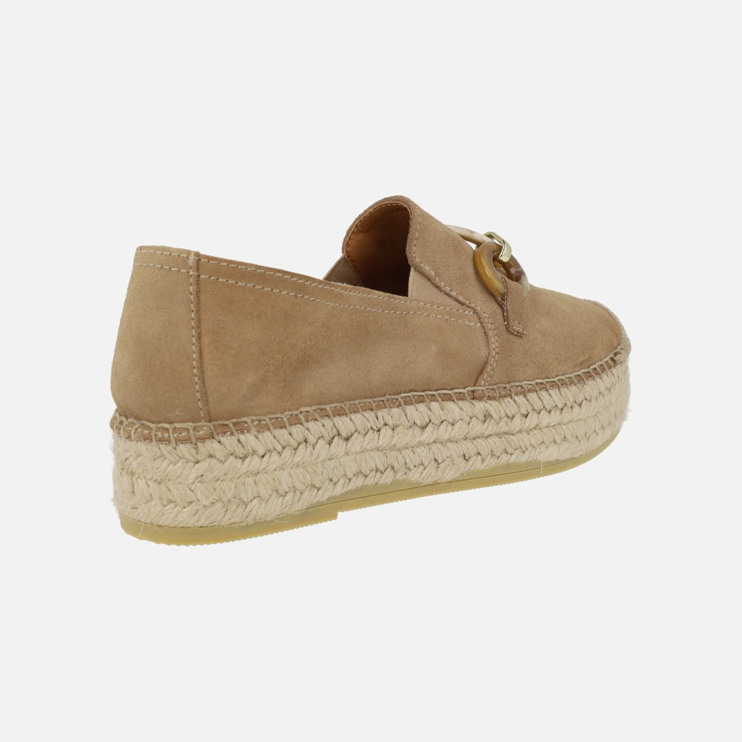 Zapatillas de esparto en serraje camel con adorno en la pala - Image 4