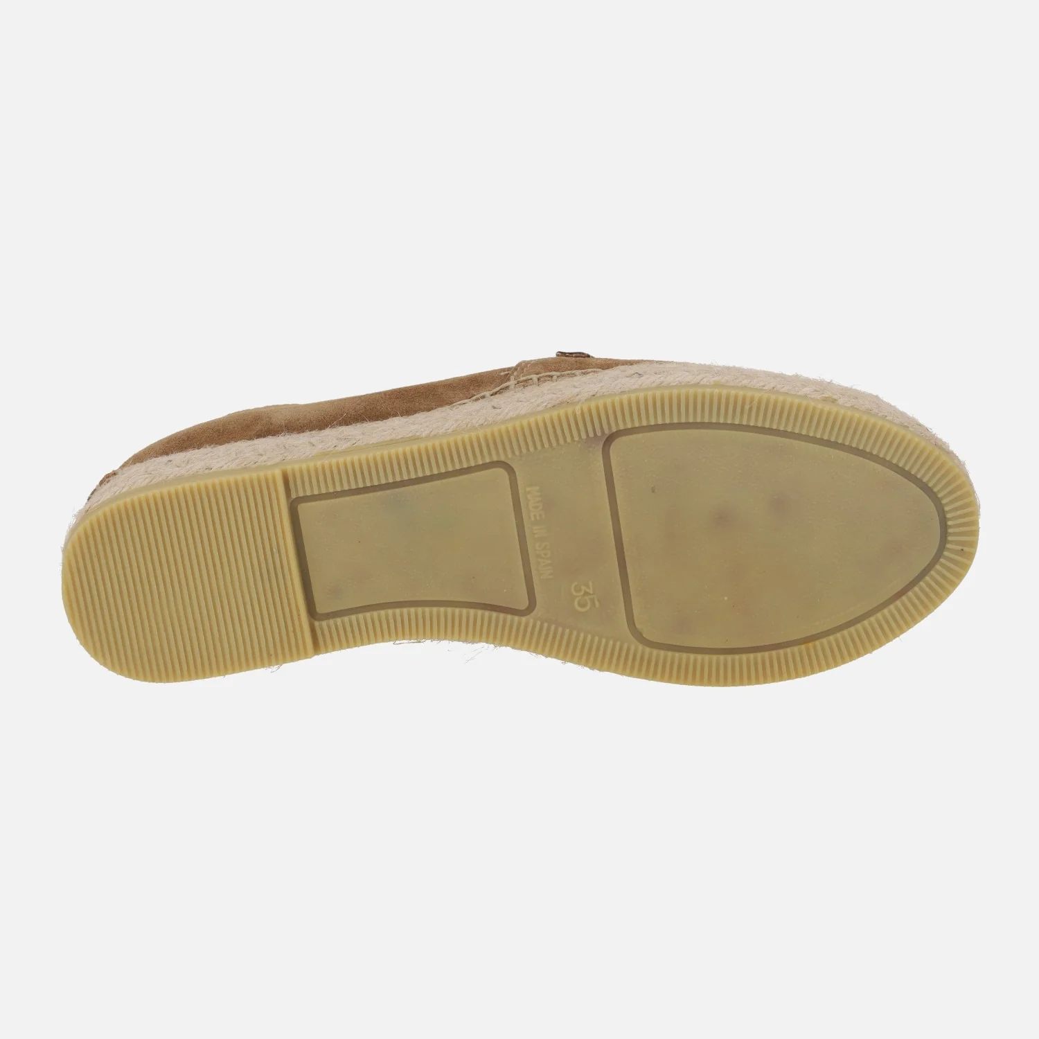 Zapatillas de esparto en serraje camel con adorno en la pala - Image 6