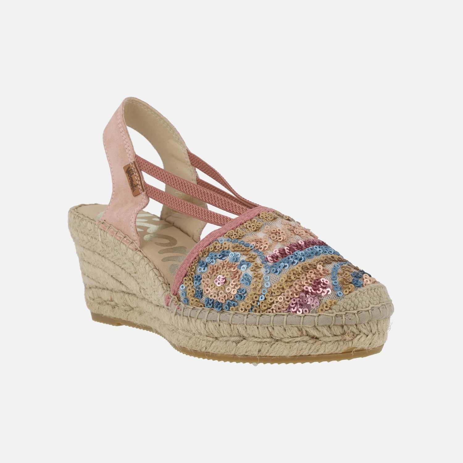 Zapatillas de esparto en tejido con lentejuelas Vidorreta - Image 2
