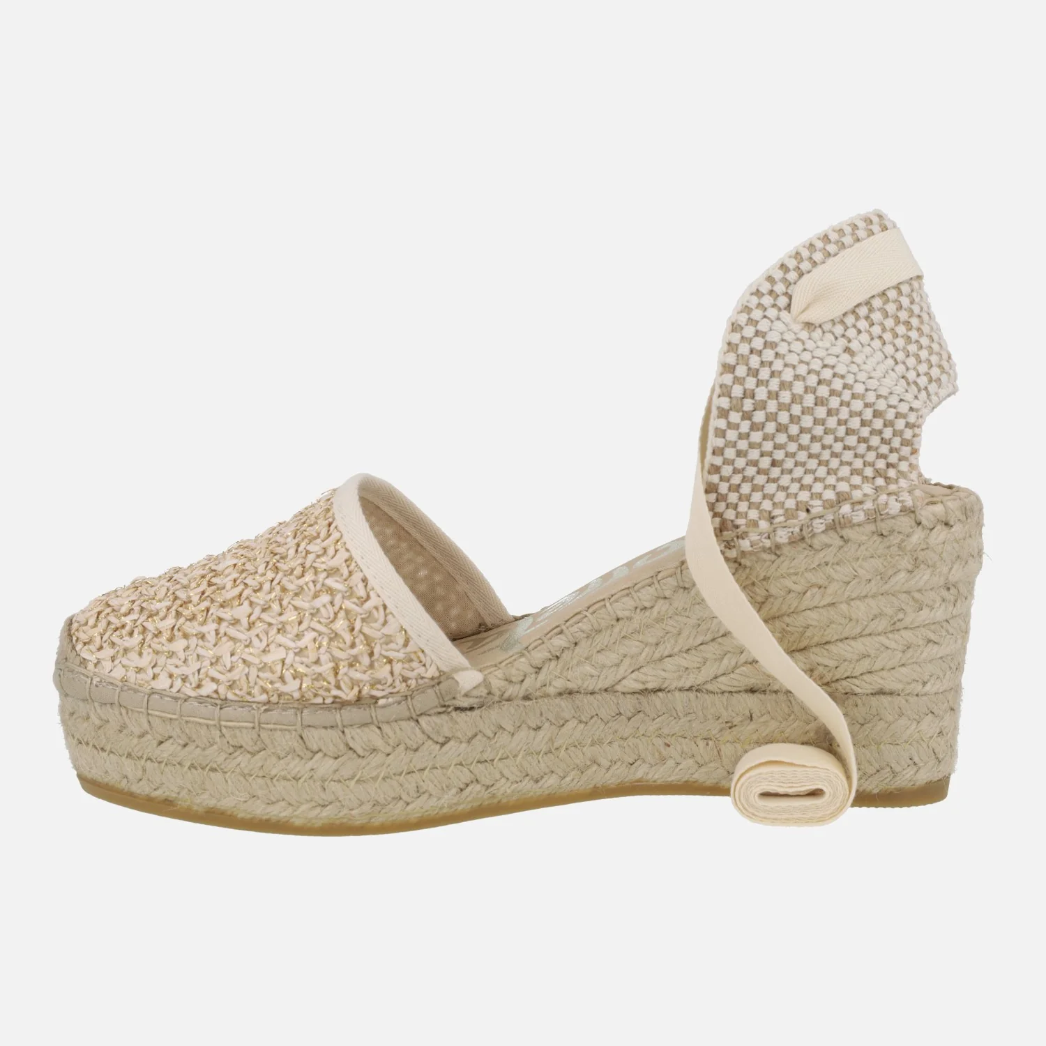 Zapatillas de esparto estilo campesinas en tejido rafia con cintas - Image 9