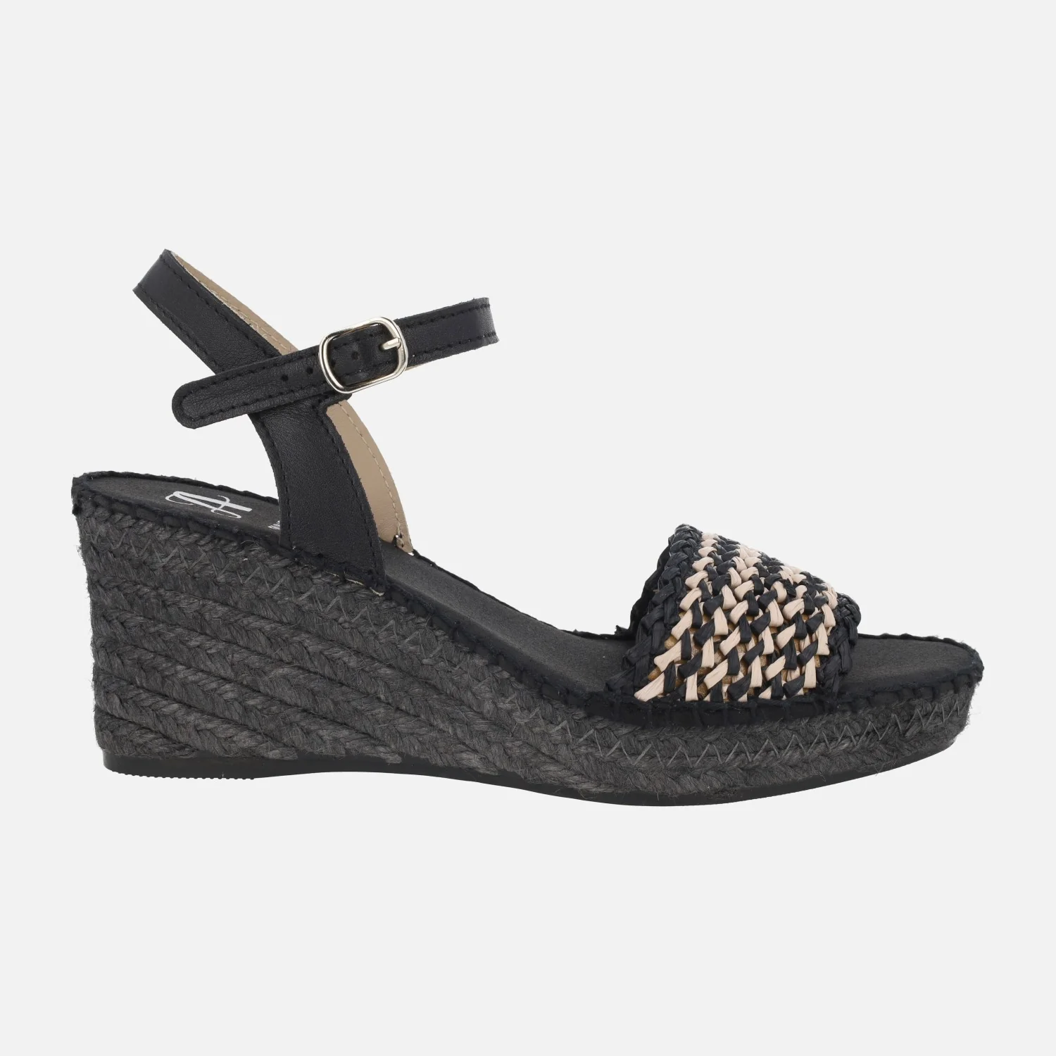 Zapatillas de esparto Etatu en combinado negro