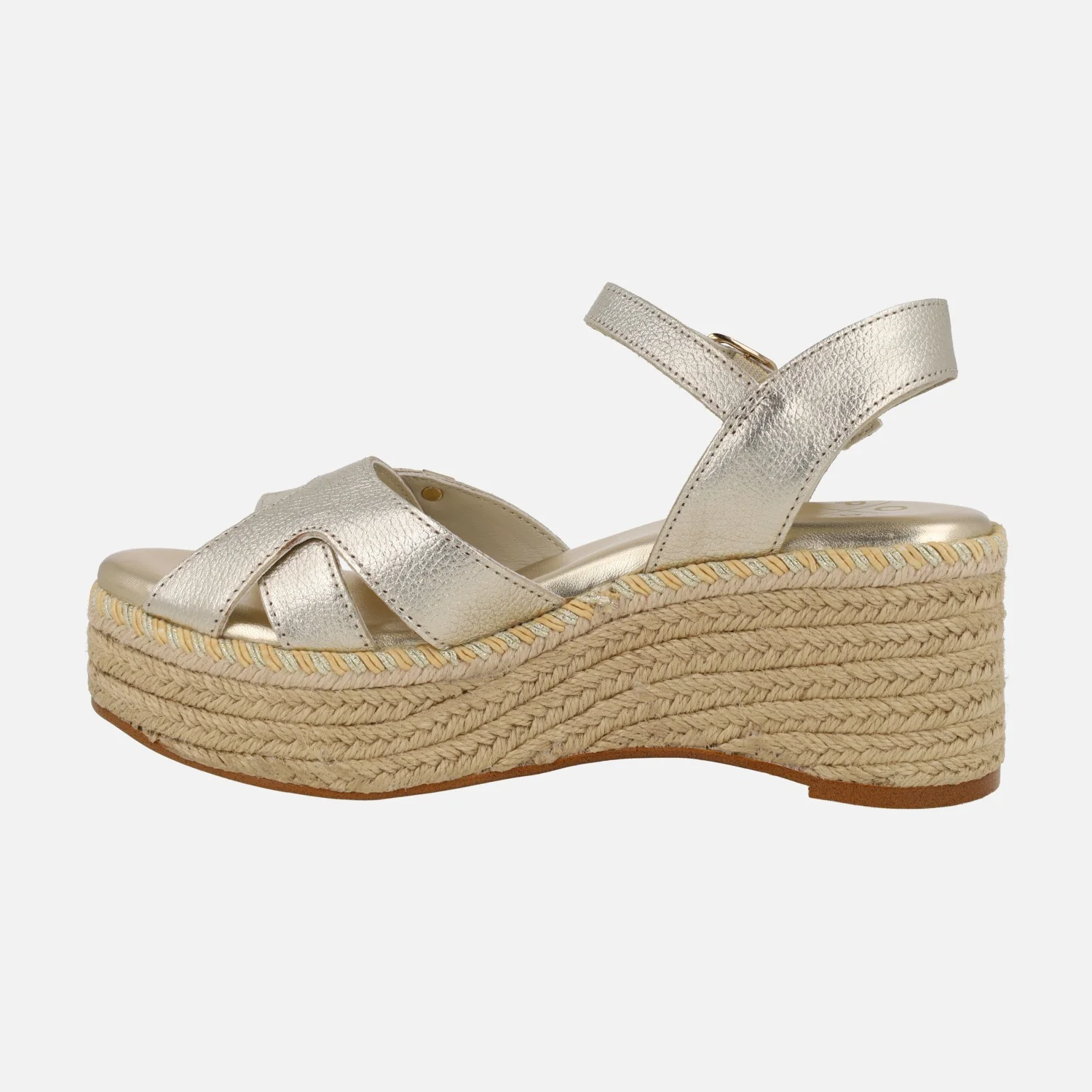 Zapatillas de piel con cuña de esparto Karan - Image 4