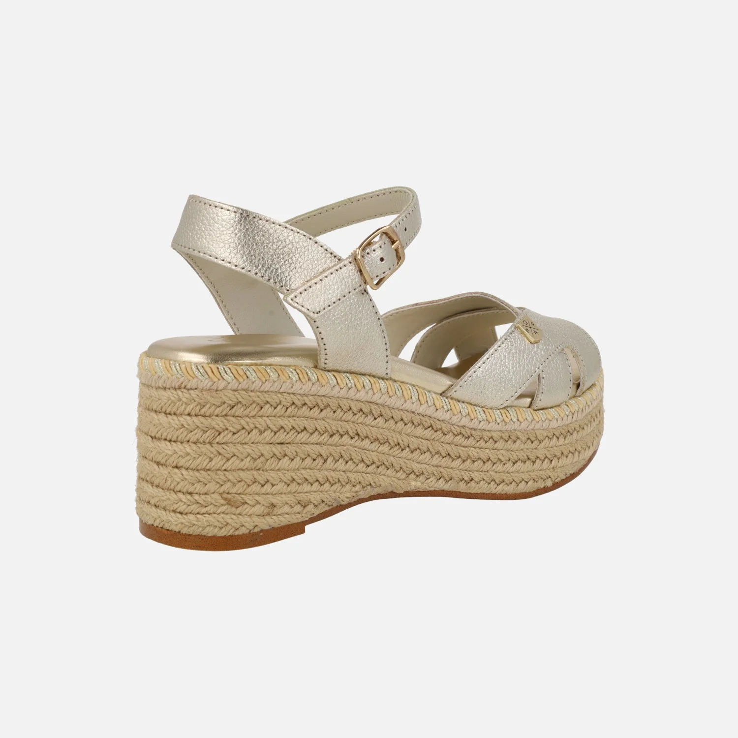 Zapatillas de piel con cuña de esparto Karan - Image 5