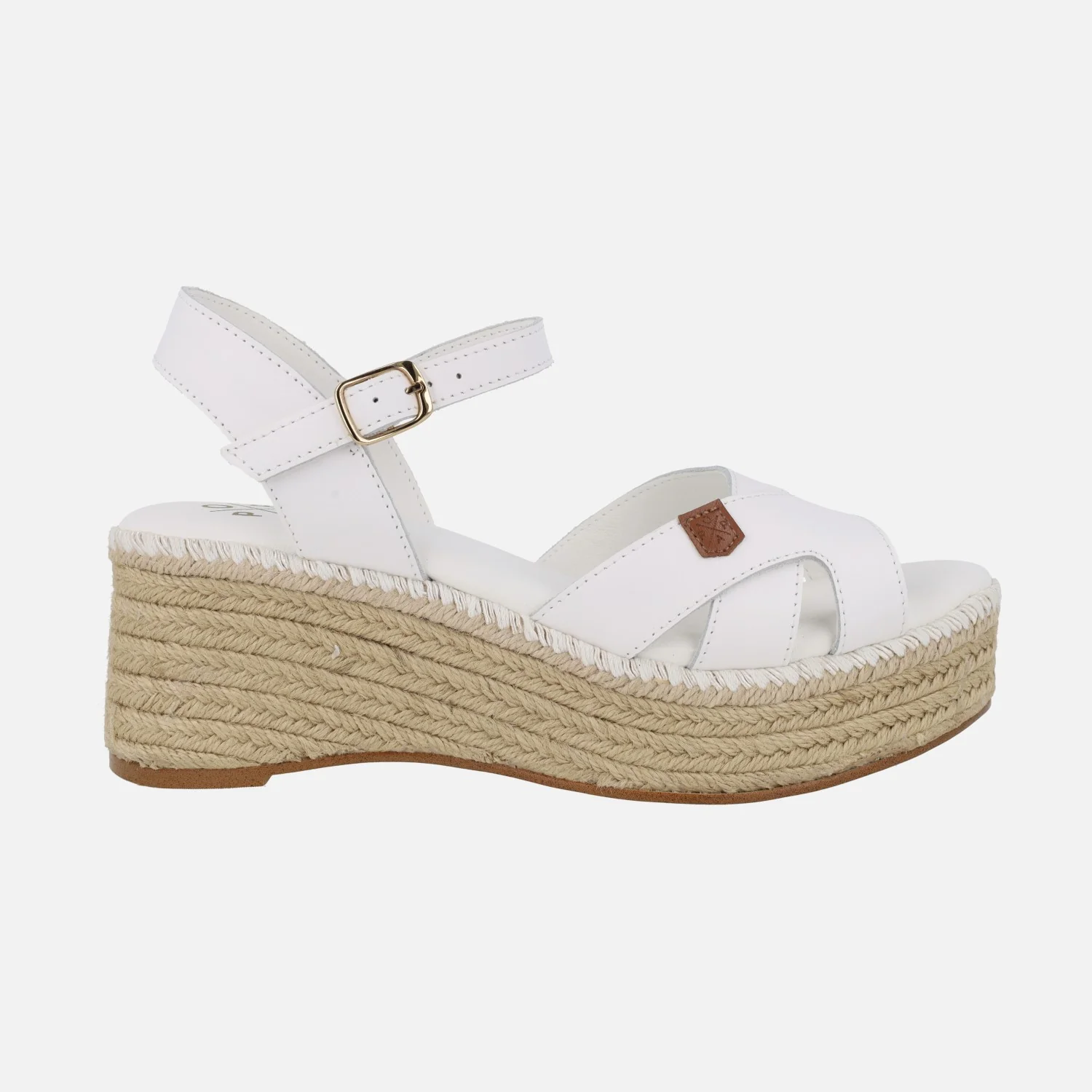 Zapatillas de piel con cuña de esparto Karan - Image 8