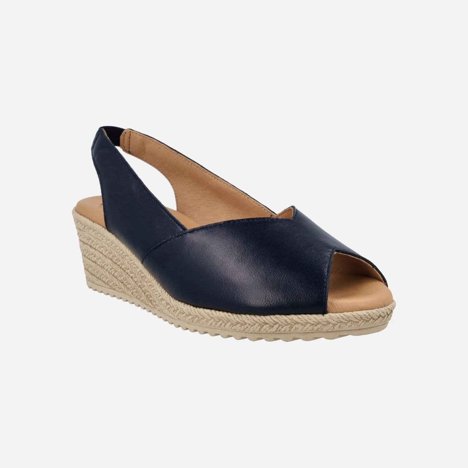 Zapatillas de piel destalonadas y abiertas de puntera con cuña media - Image 8