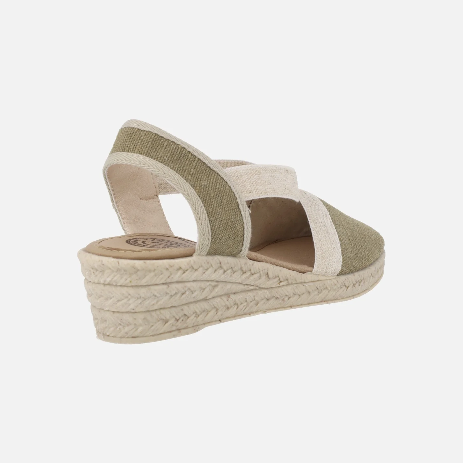 Zapatillas de tejido con elásticos y cuña imitación yute - Image 4