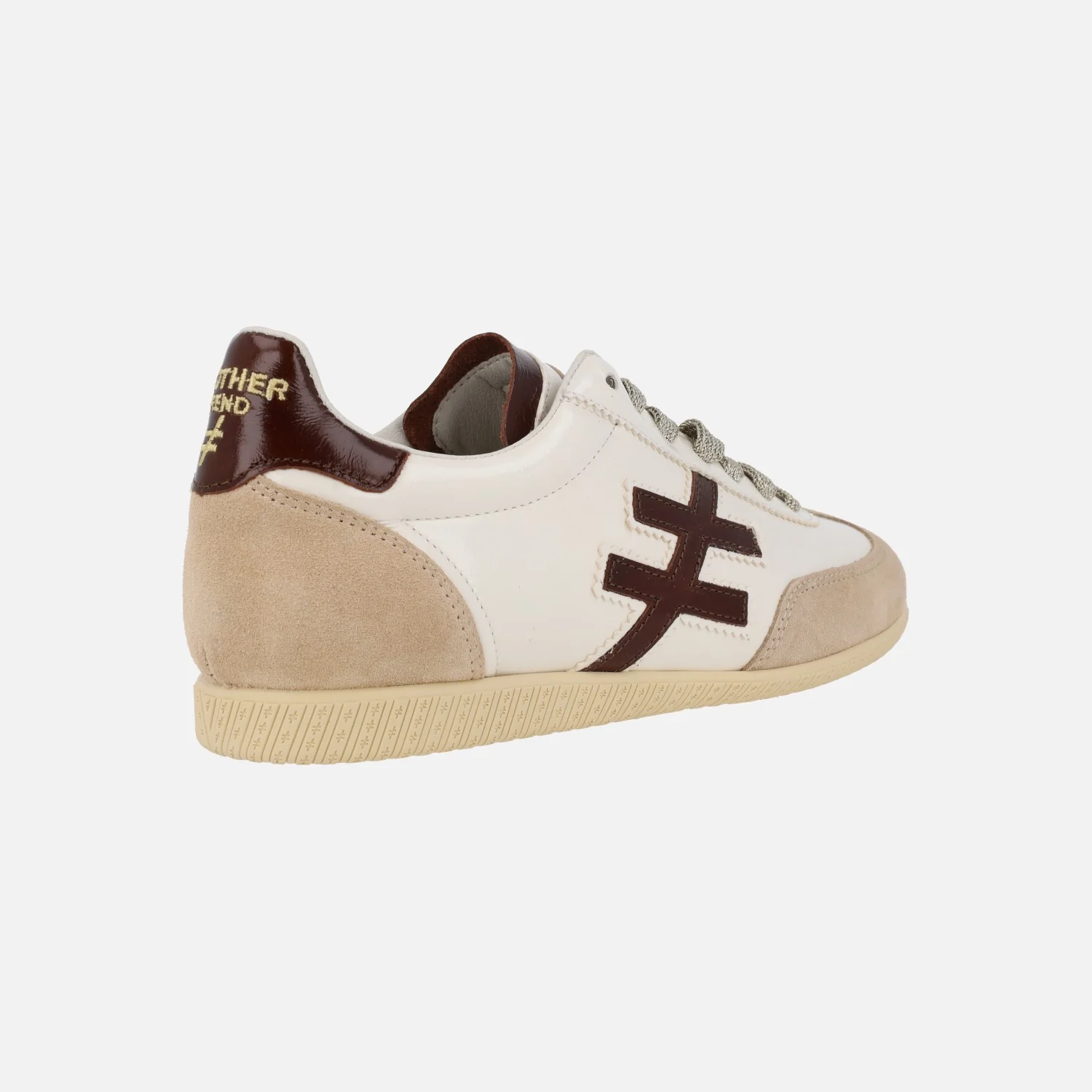 Zapatillas deportivas Atenas A078 en combinado blanco y marrón - Image 4