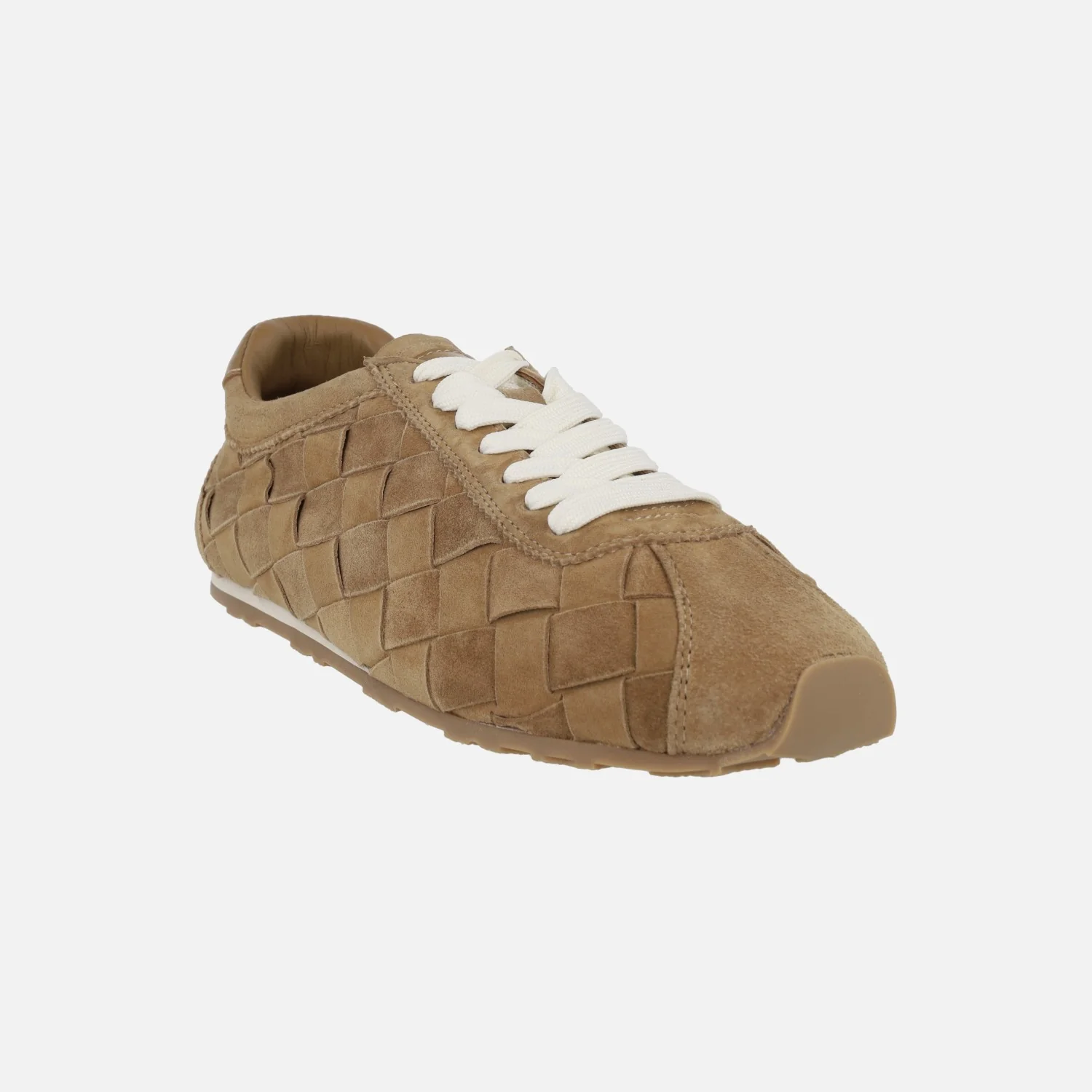 Zapatillas deportivas bajas en ante trenzado camel Fraser - Image 2