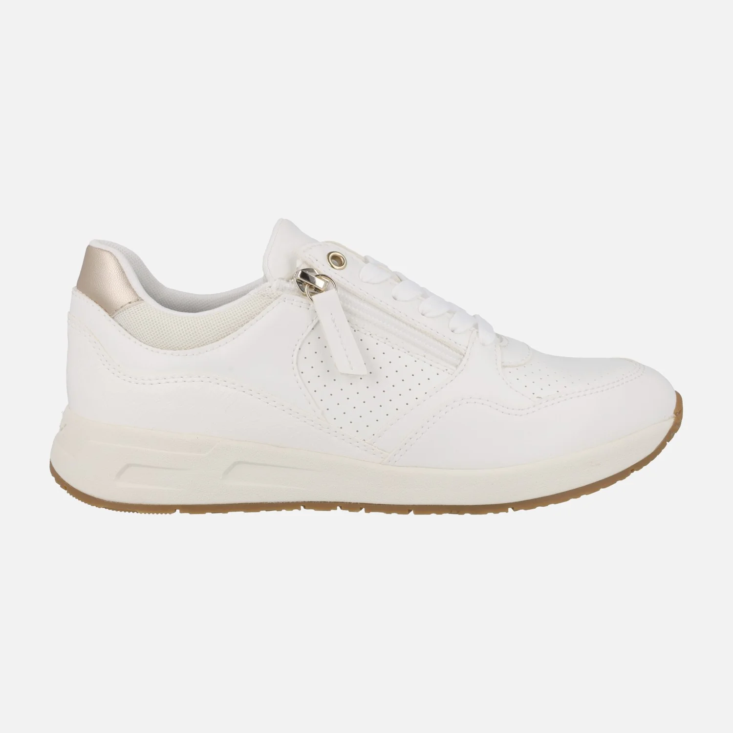 Zapatillas deportivas blancas con cordones y cremallera Bulmya