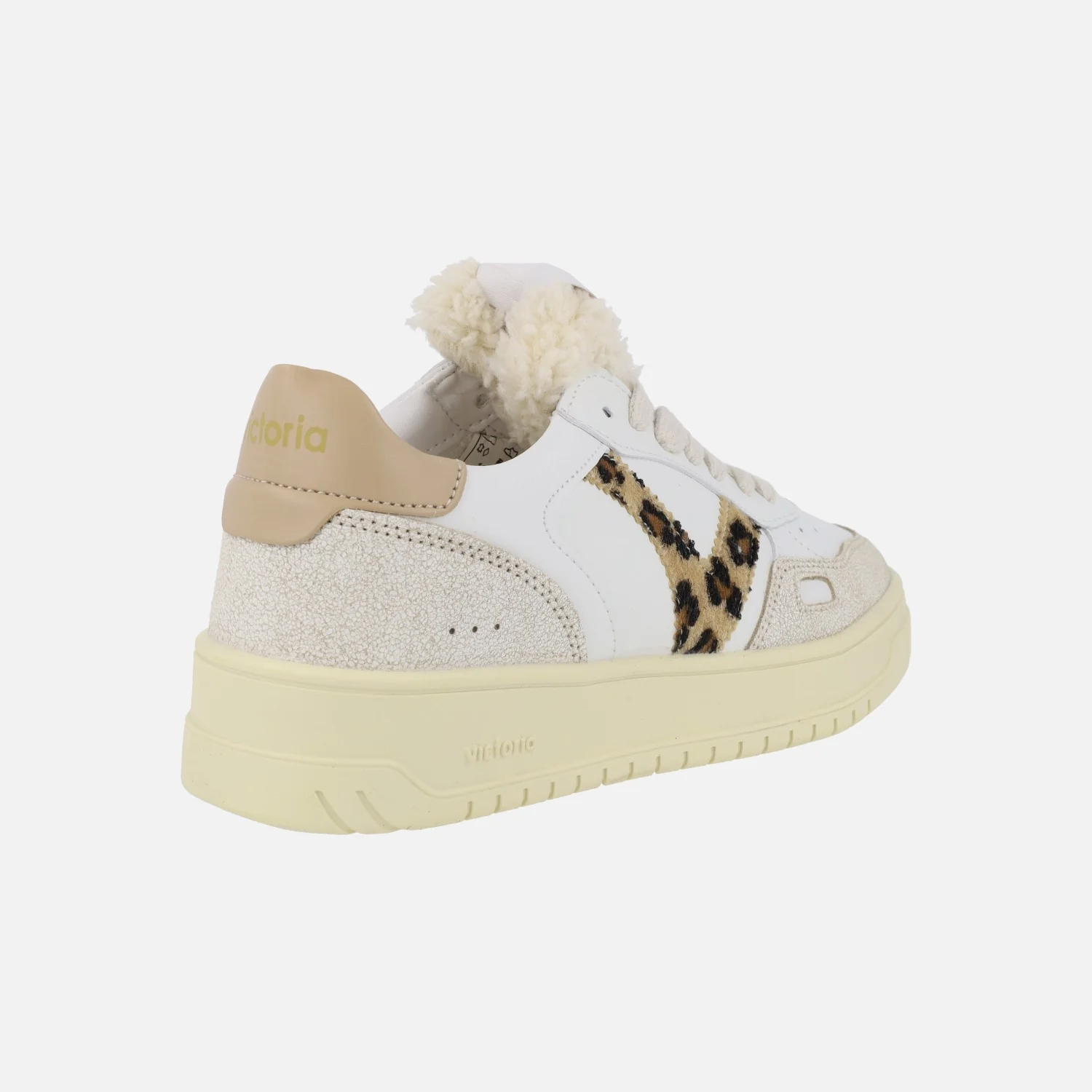 Zapatillas deportivas blancas de piel con animal print Seul - Image 4