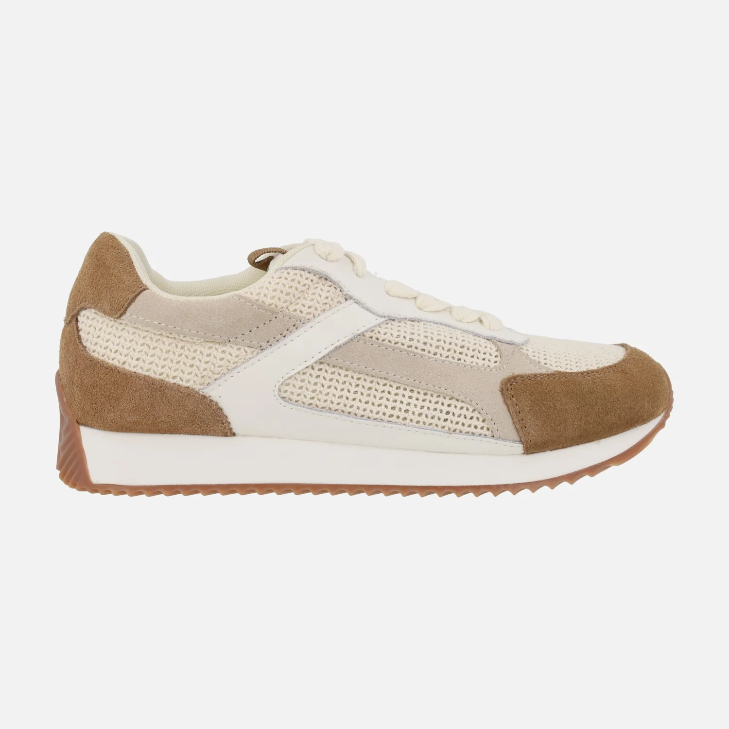 Zapatillas deportivas BUSIA en combinado de piel y crochet