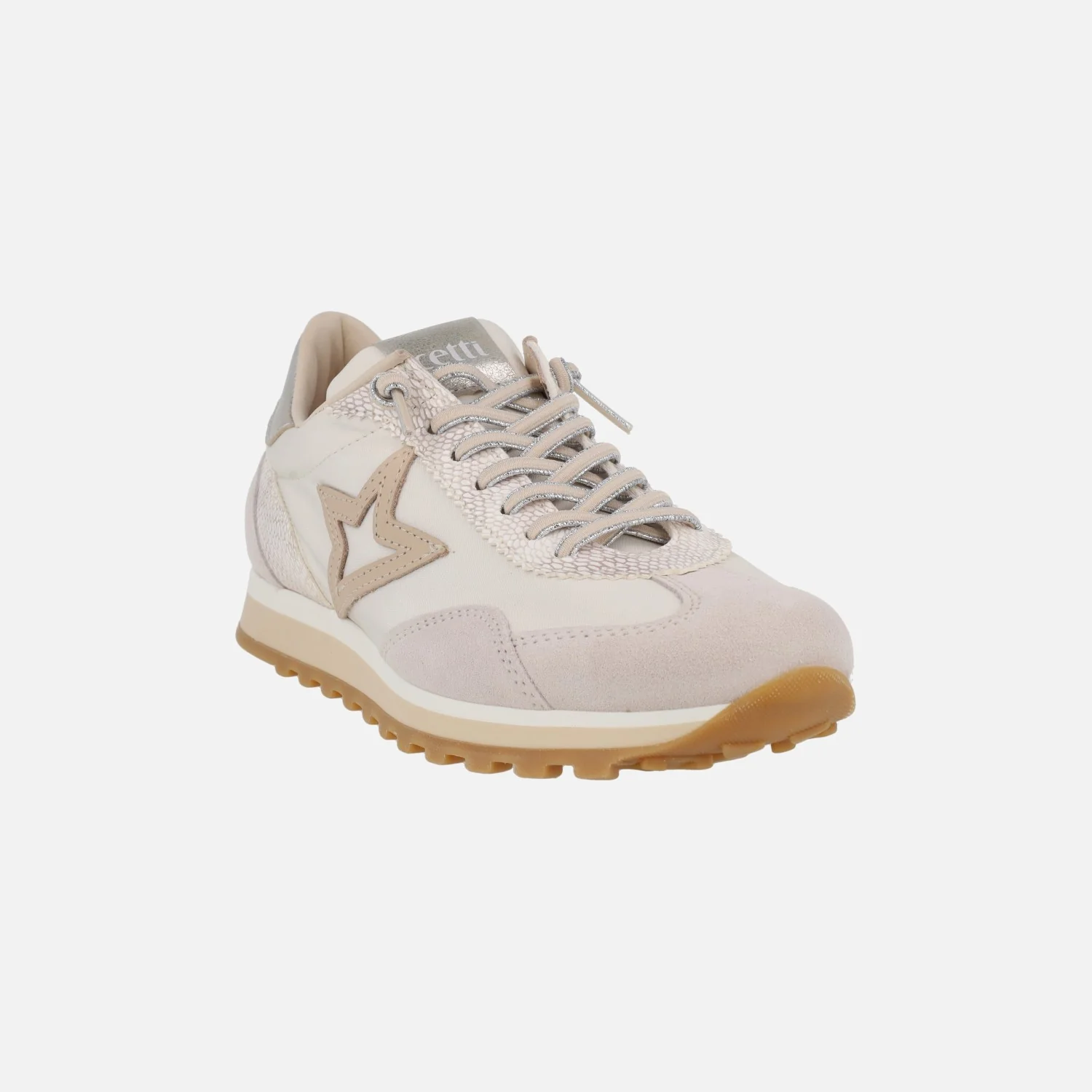 Zapatillas deportivas Cetti en combinado marfil con cordones elásticos - Image 2
