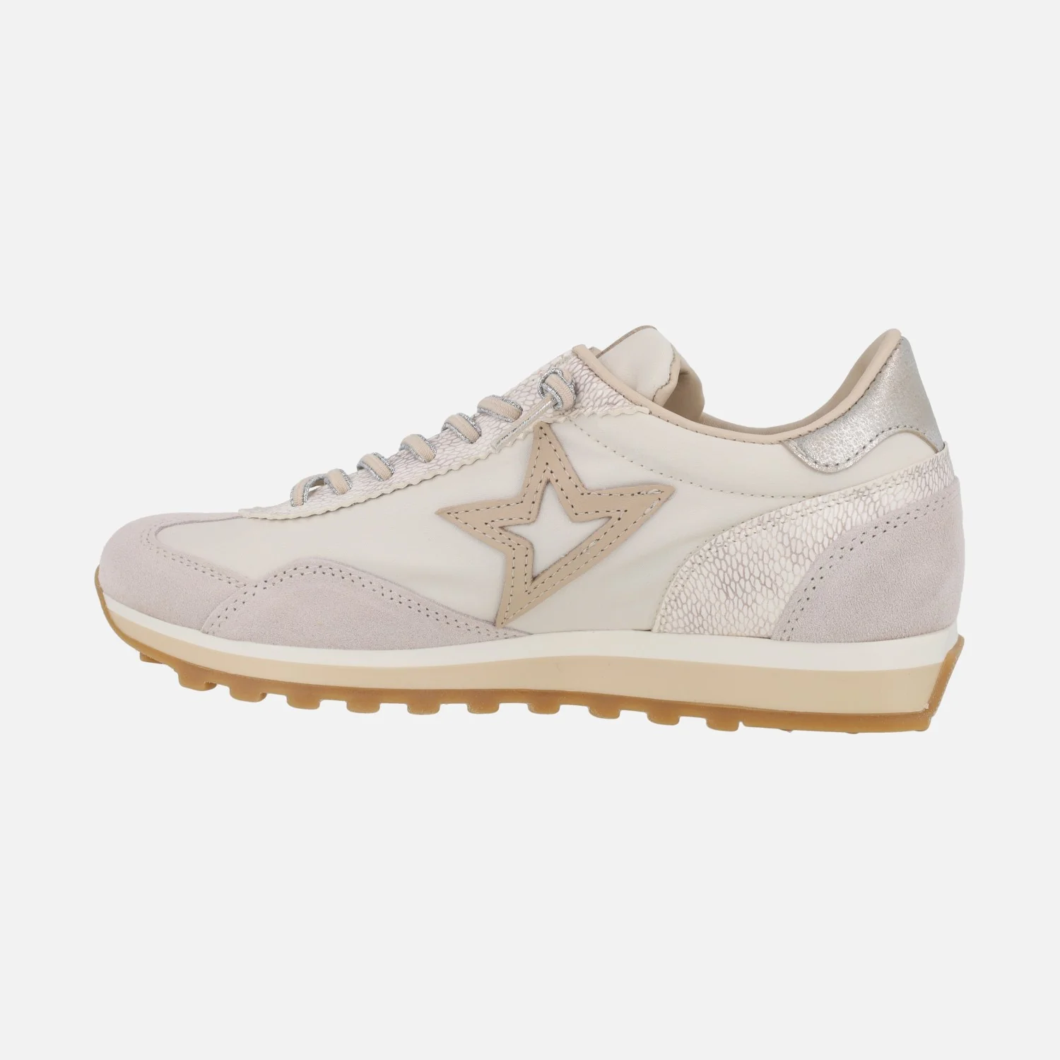 Zapatillas deportivas Cetti en combinado marfil con cordones elásticos - Image 3