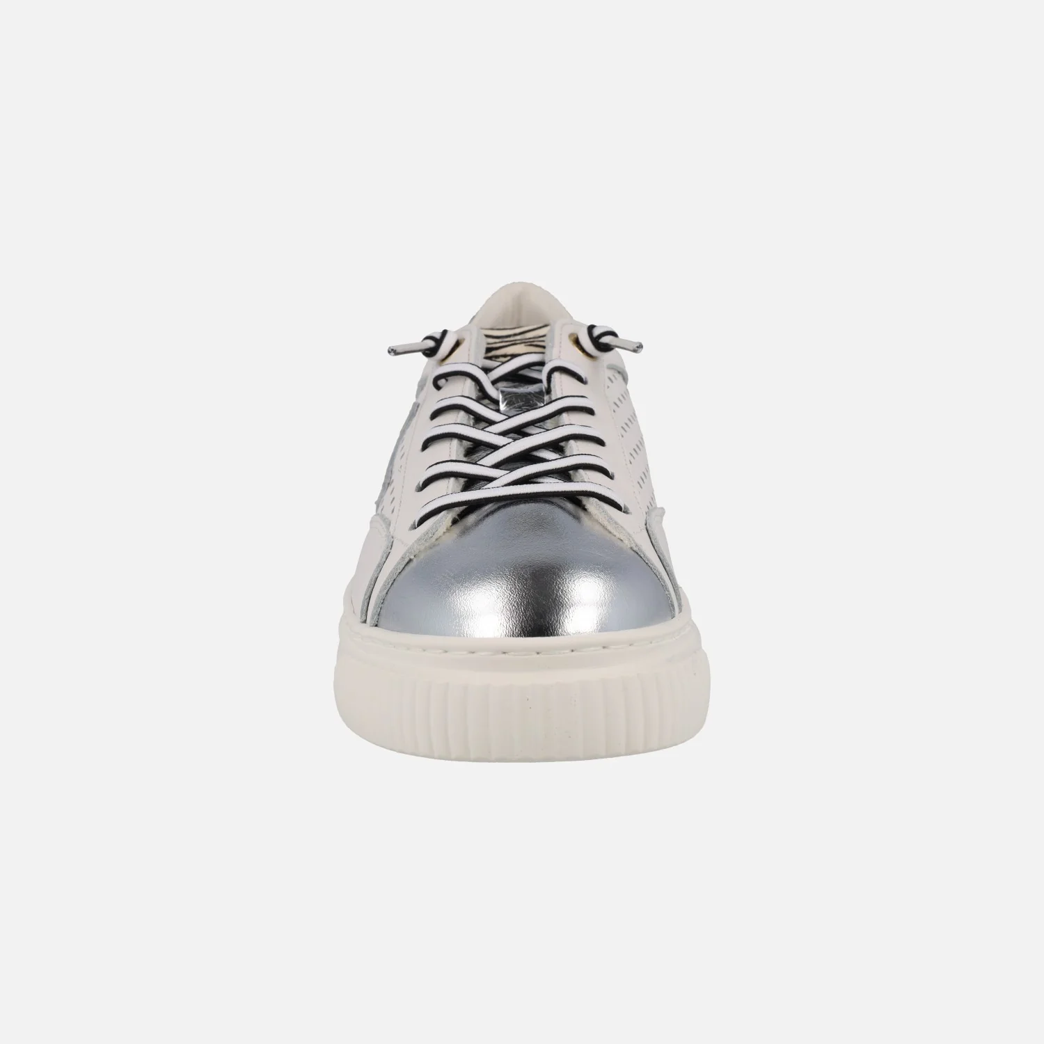 Zapatillas deportivas Cetti en piel blanca con detalles en cebra - Image 5