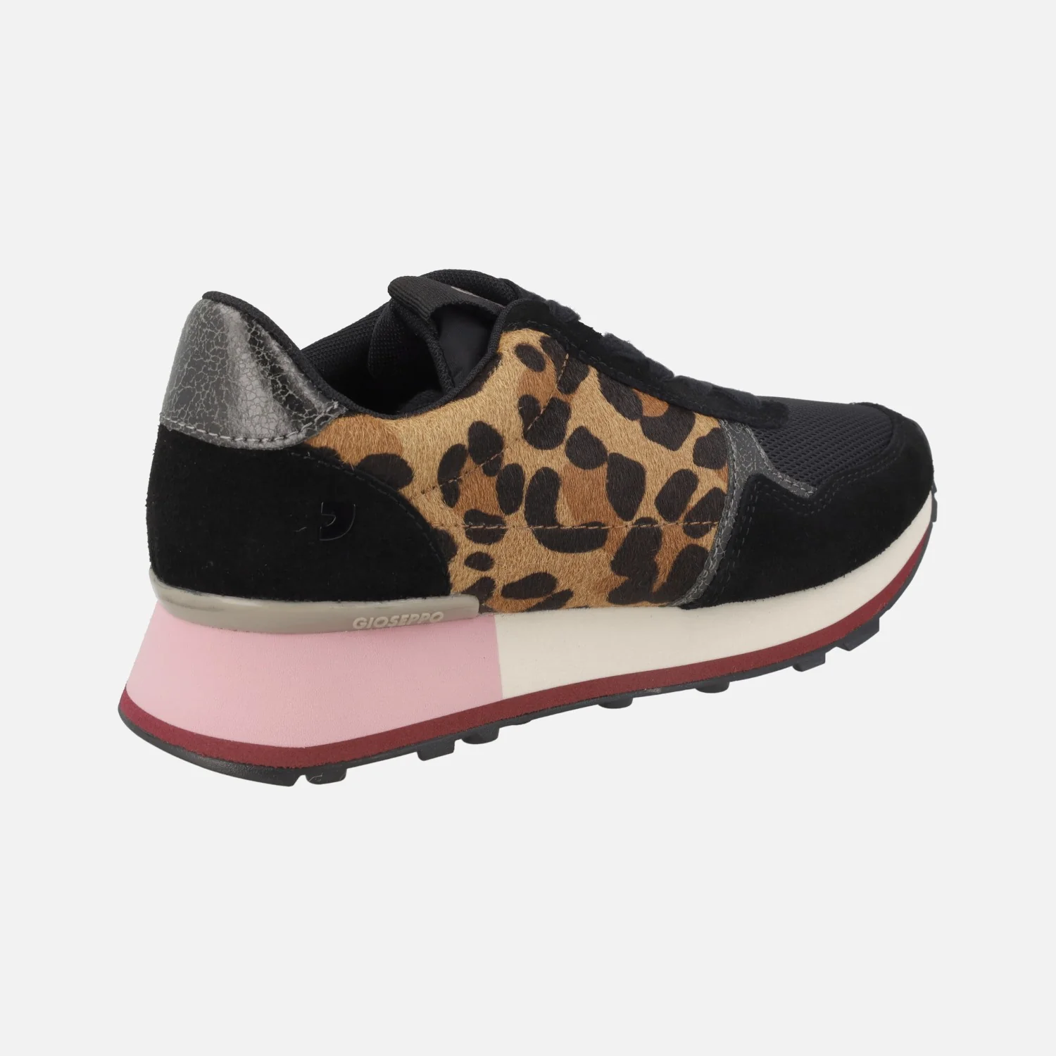 Zapatillas deportivas combinadas en negro y leopardo Chesaning - Image 3