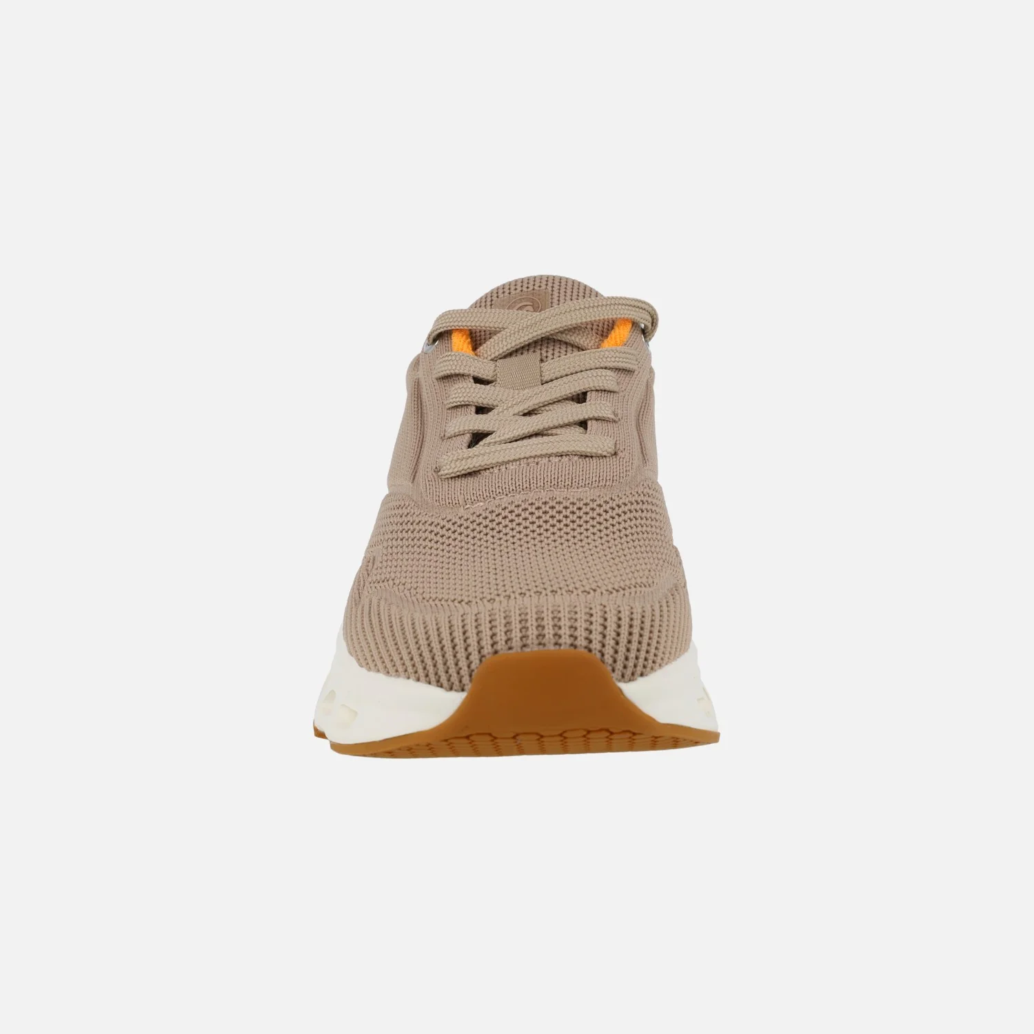 Zapatillas deportivas con cordones en tejido beige con piso volumen - Image 5