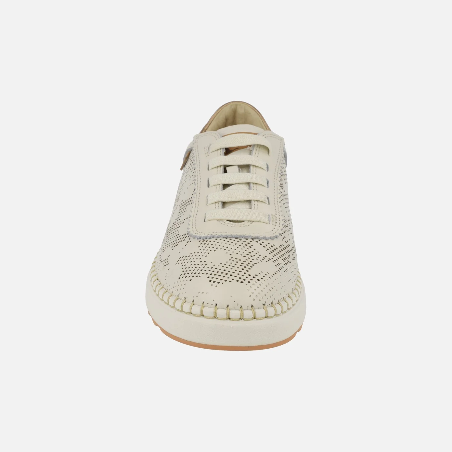 Zapatillas deportivas de piel Arenas con troquelados y cordones elásticos - Image 6