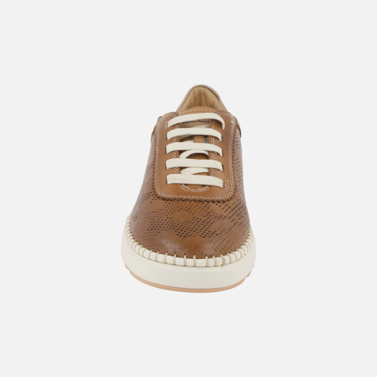 Zapatillas deportivas de piel Arenas con troquelados y cordones elásticos - Image 5