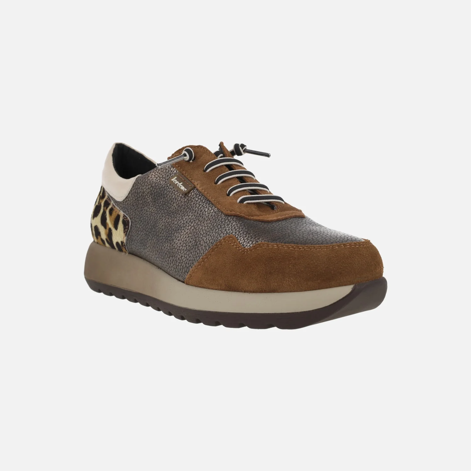 Zapatillas deportivas de piel combinadas con animal print - Image 3